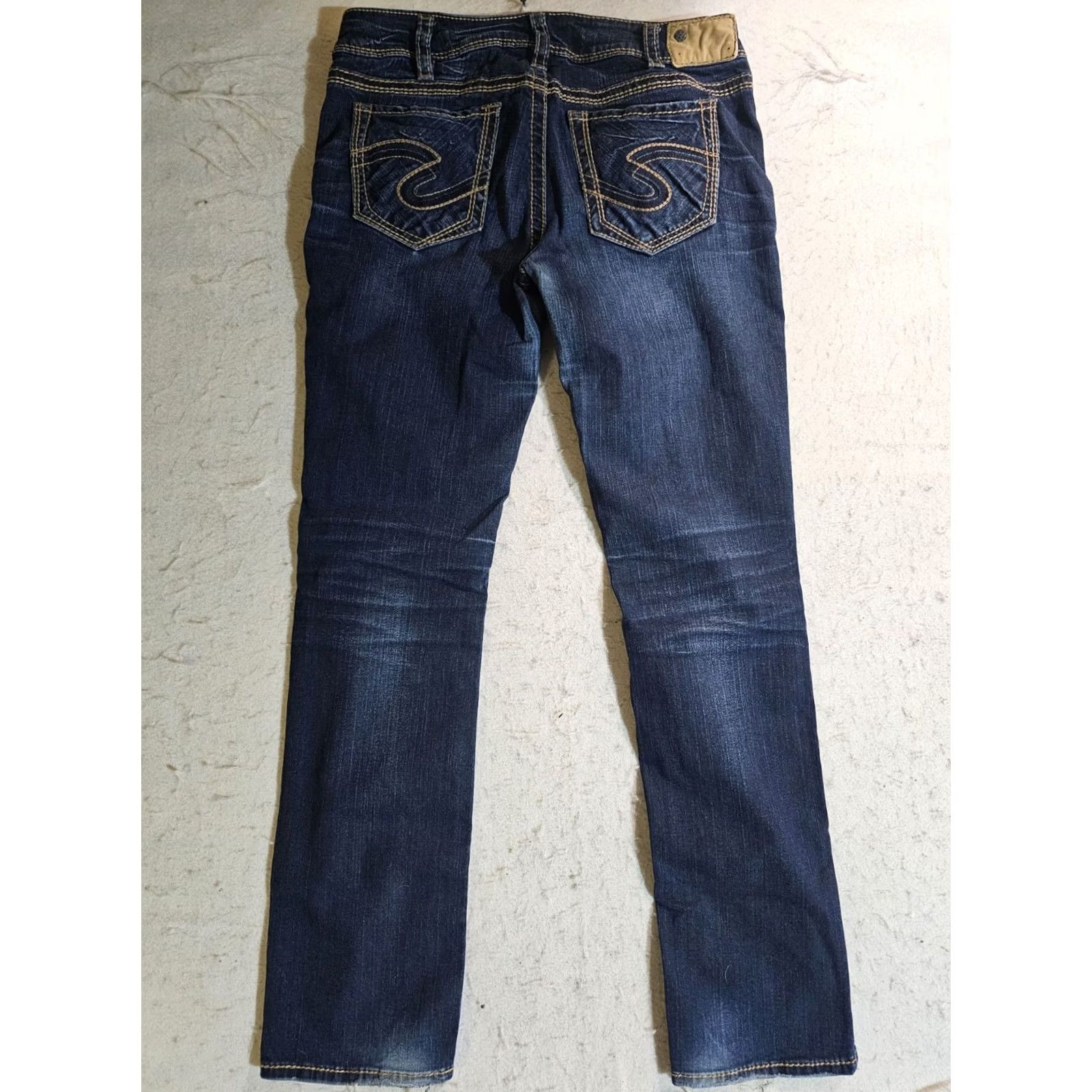 Silver Jeans Co. Silver Jeans Co. Suki Mid Straight Jeans Women 31x32 Blue Denim Stretch 5-Pocket Distressed Cowboy Southwestern Logo Vintage? No Size 24" / US 00 / IT 34 - 3 Thumbnail