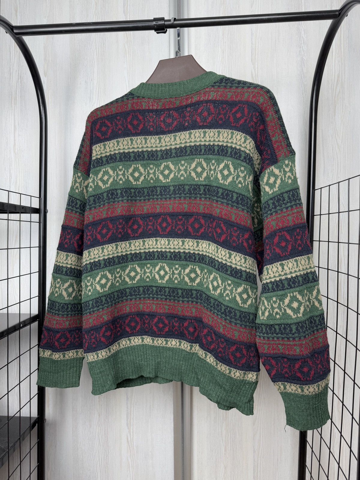 Lacoste Vintage CHEMISE LACOSTE FRANCE Fair Isle Knitted Cardigan 5 Size US L / EU 52-54 / 3 - 9 Thumbnail
