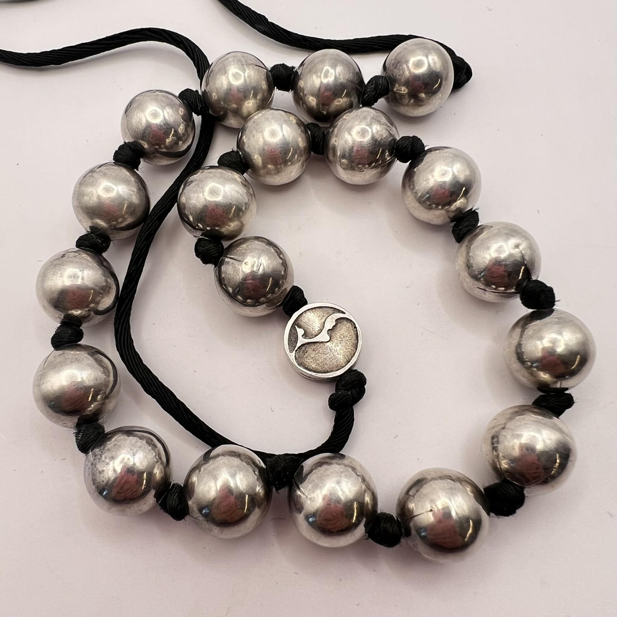 Vintage Vintage Sterling Silver 925 Beads Jewelry Necklace Size ONE SIZE - 1 Thumbnail