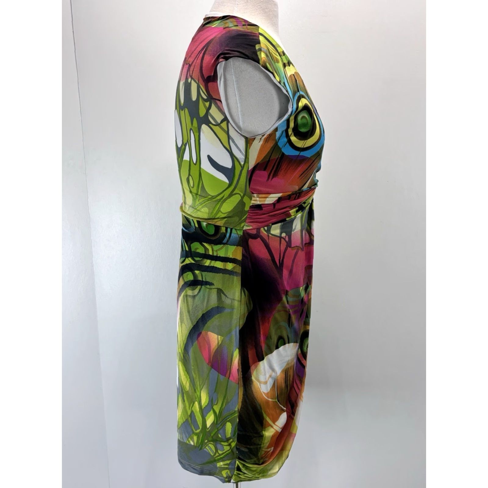 Joseph Ribkoff JOSEPH RIBKOFF Colorful Faux Wrap Dress Size 8 Women’s Sleeveless V-Neck Short Geometric Print Party Casual Size M / US 6-8 / IT 42-44 - 4 Thumbnail