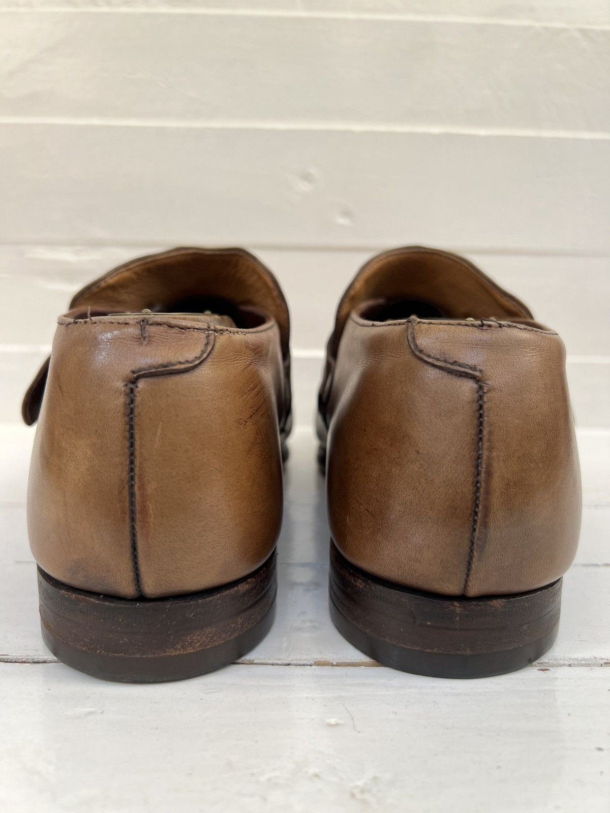 Crockett & Jones Crockett & Jones Portman Brown Leather Monk Strap Shoes Size US 8 / EU 41 - 8 Thumbnail
