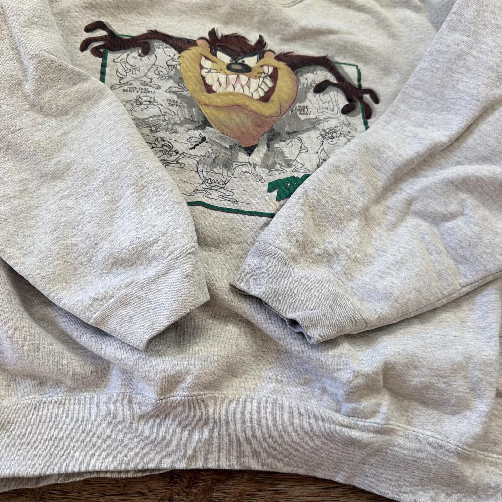 Warner Bros Vintage 90s Taz Looney Tunes Warner Bros Grey Pullover XL Size US XL / EU 56 / 4 - 3 Thumbnail