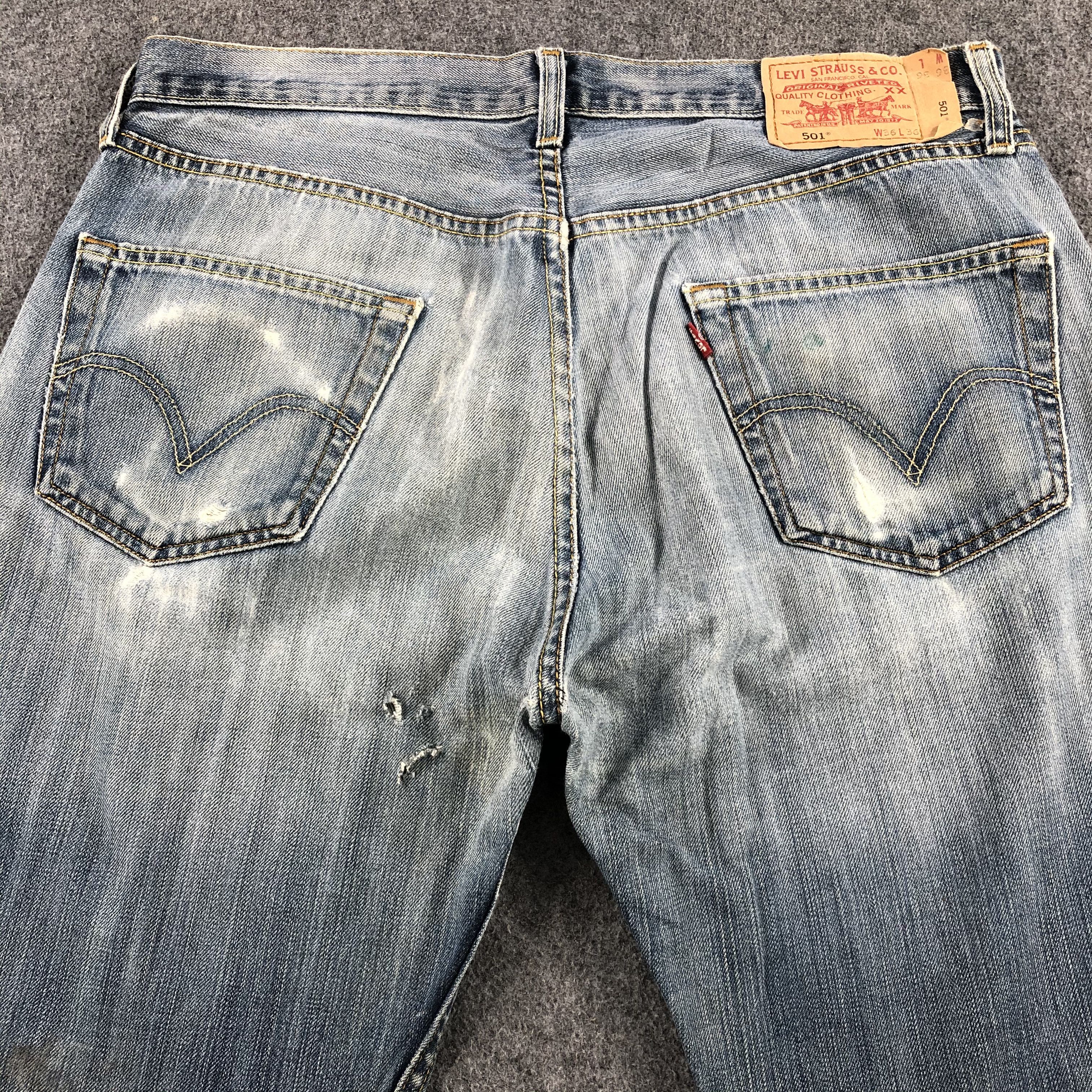 Levi's Vintage Blue Wash Levis 501 Jeans-J1421 Size US 36 / EU 52 - 4 Thumbnail