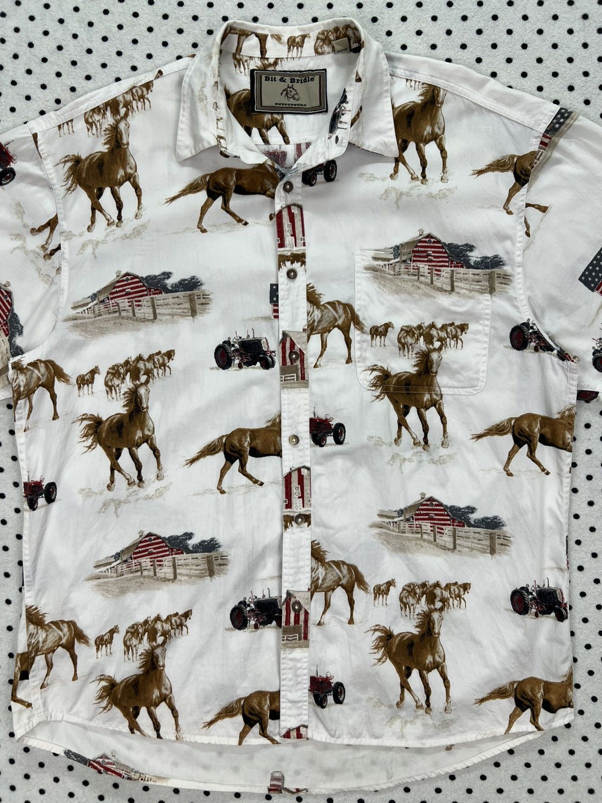 Vintage Bit & Bridle All Over Print Shirt Size US L / EU 52-54 / 3 - 3 Thumbnail