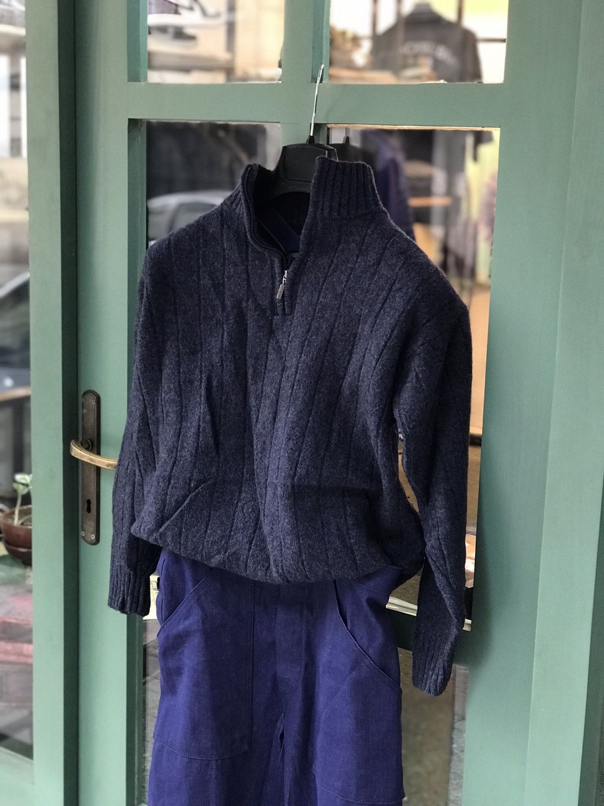 Other WOOL cotton blend THICK RIBBED QUARTER ZIP JUMPER Size US S / EU 44-46 / 1 - 3 Thumbnail