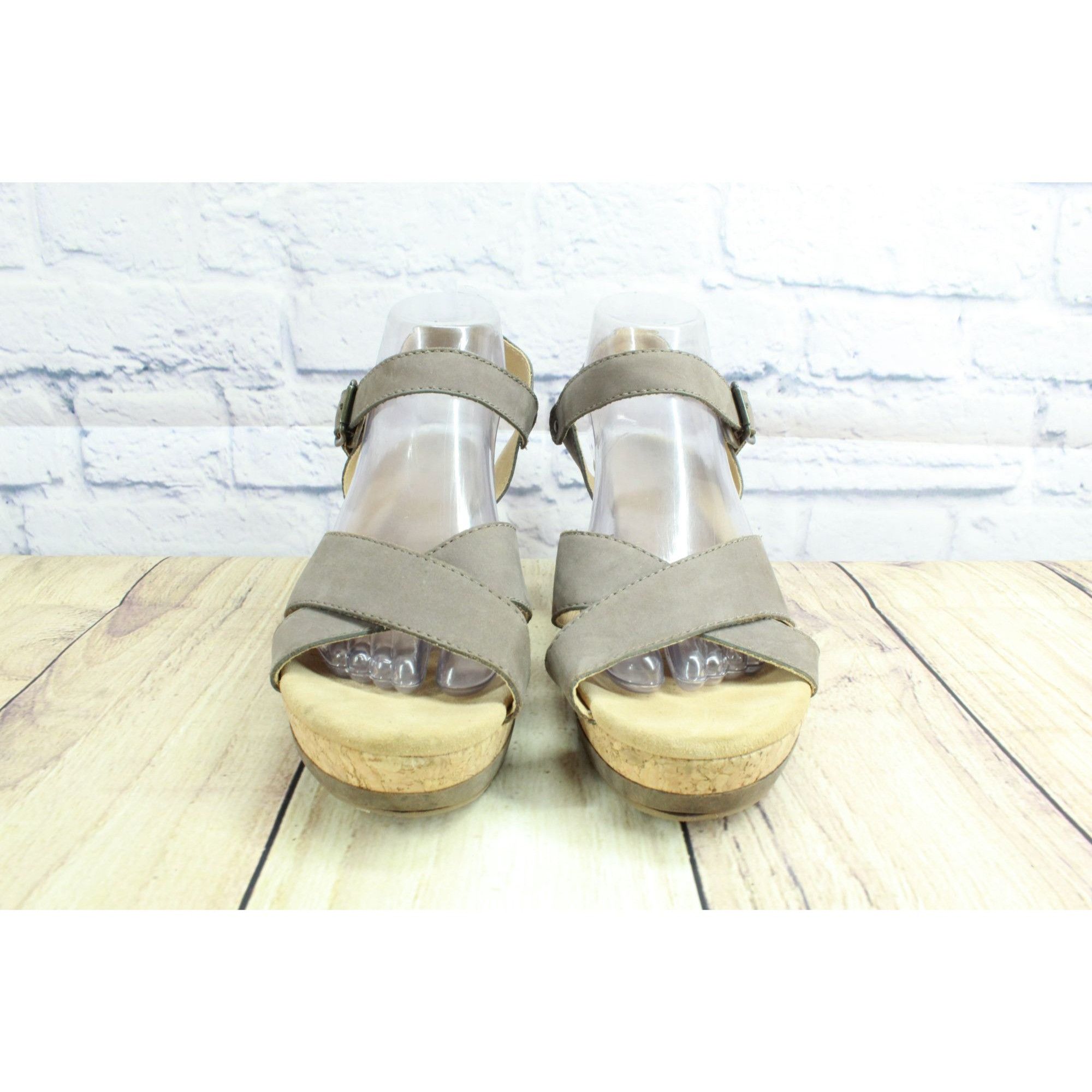 L.L. Bean × Leather LL Bean Brown Suede Wedge Sandals Womens 9M Ankle Strap Size US 9 / IT 39 - 4 Thumbnail