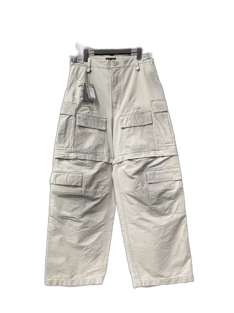 Balenciaga Balenciaga White Distressed Cargo Work Pants-yf Size US 44 / EU 60 - 1 Thumbnail