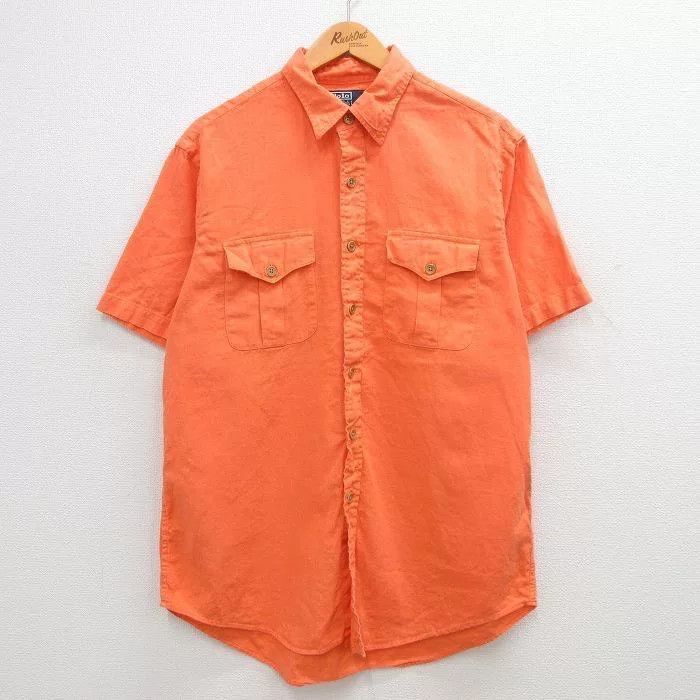 Ralph Lauren 90s Military Linen Orange Shirt