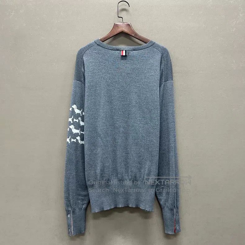Thom Browne Thom Browne Grey Dog Pattern Wool Long Sleeve Knit Top Size US L / EU 52-54 / 3 - 2 Thumbnail