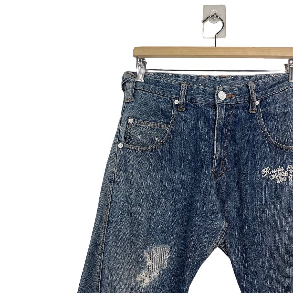 Japanese Brand RIMASTER RIPPED DENIM JEANS Size US 30 / EU 46 - 6 Thumbnail