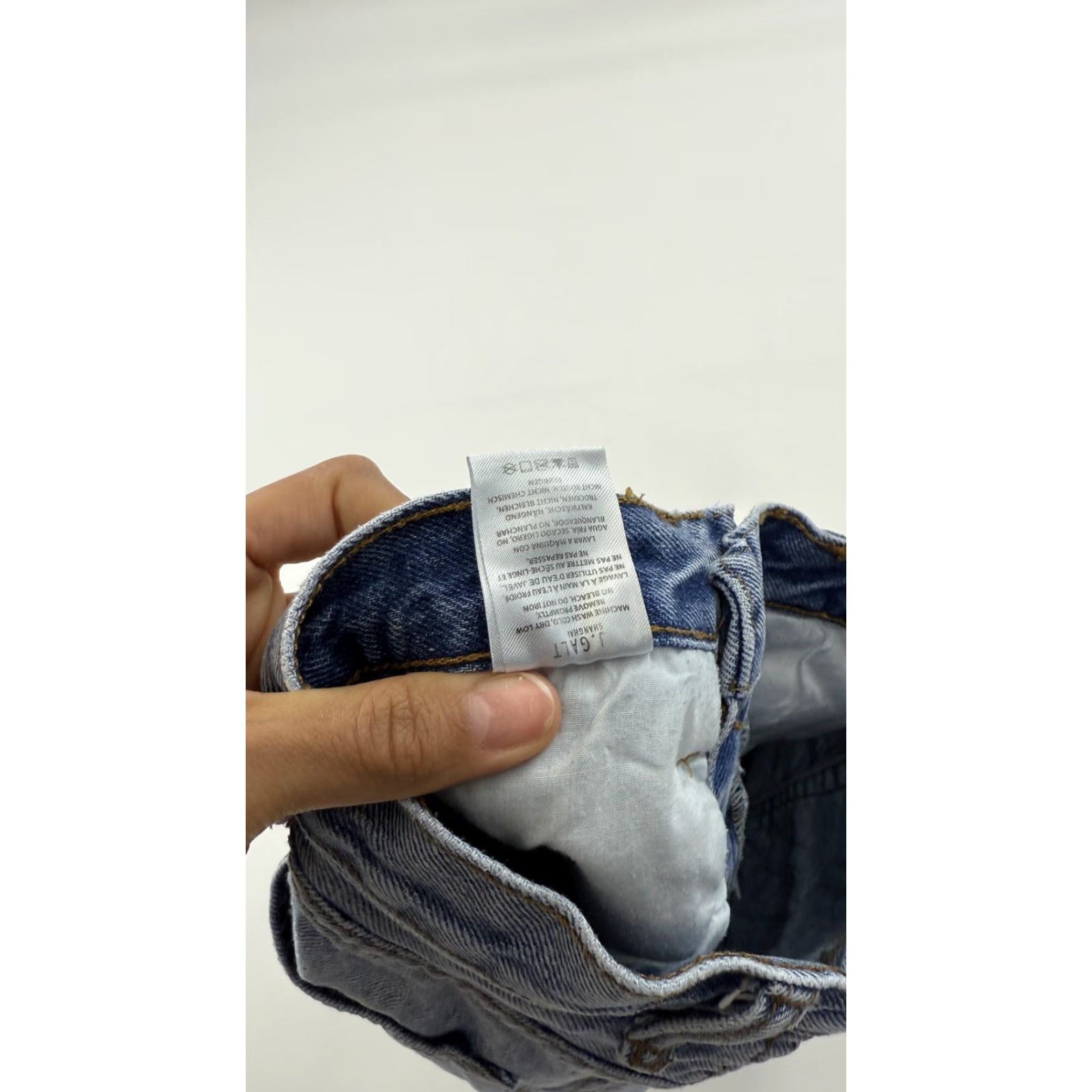 Vintage J Galt Denim Shorts Womens Small Blue High Rise Distressed Frayed Cut-Off Casual Size 28" / US 6 / IT 42 - 4 Thumbnail