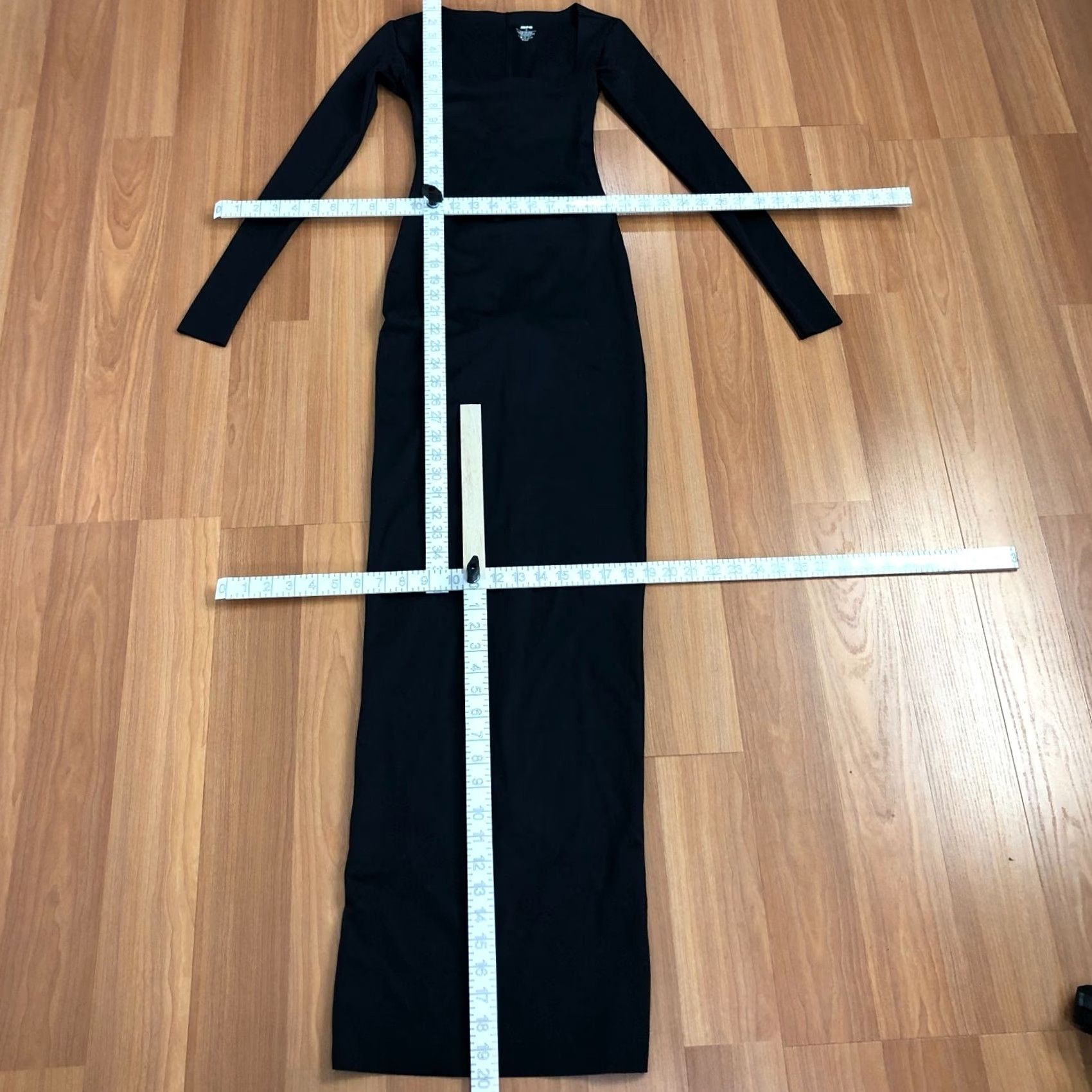 SKIMS Skims XS Women's Square Neck Polyamide Stretch Maxi Dress 56 Inch Black MINT HRJ Size XS / US 0-2 / IT 36-38 - 2 Thumbnail