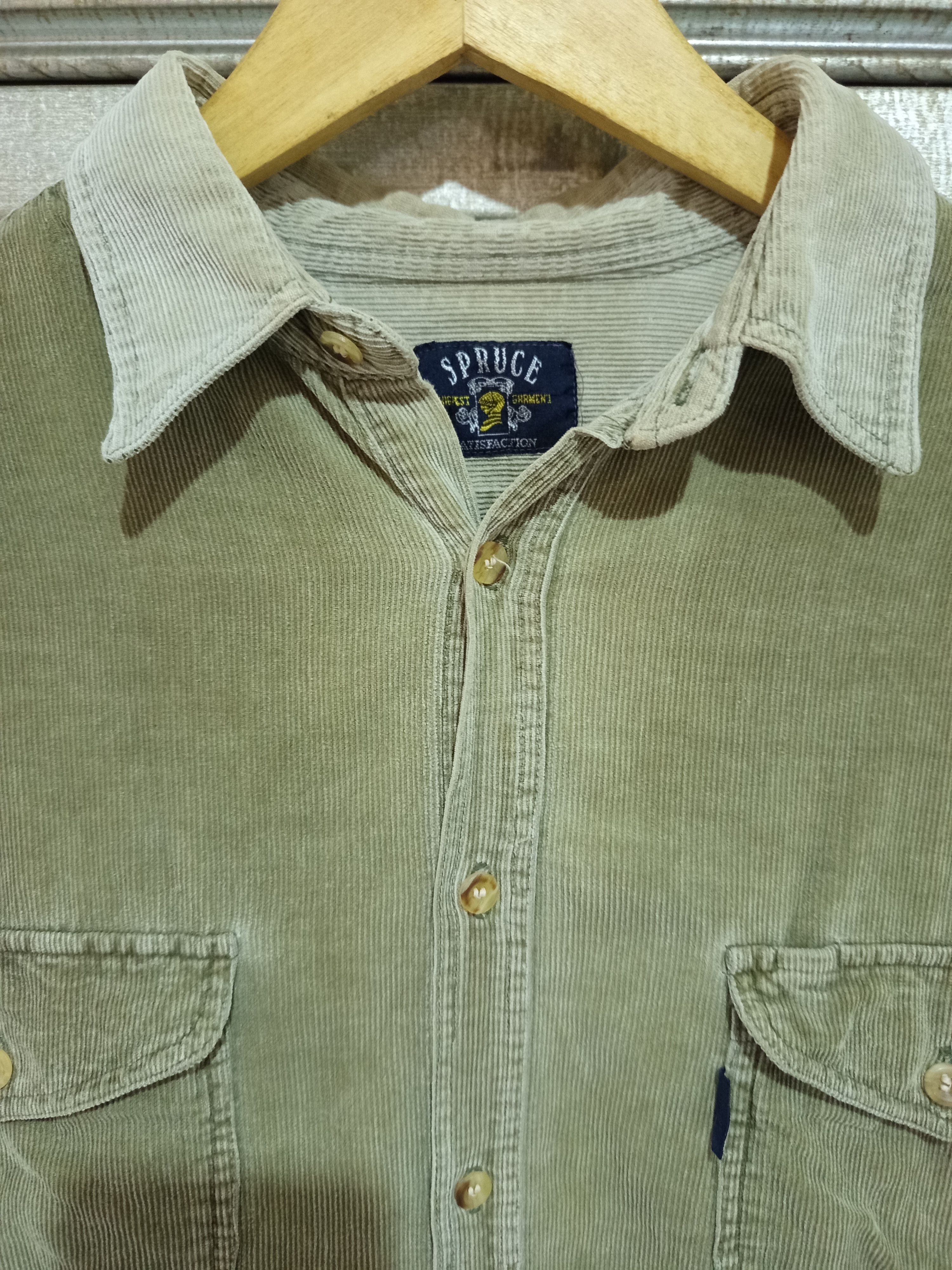 Spruce 1990s Spruce Corduroy Work Shirt Olive Green Size US L / EU 52-54 / 3 - 7 Thumbnail