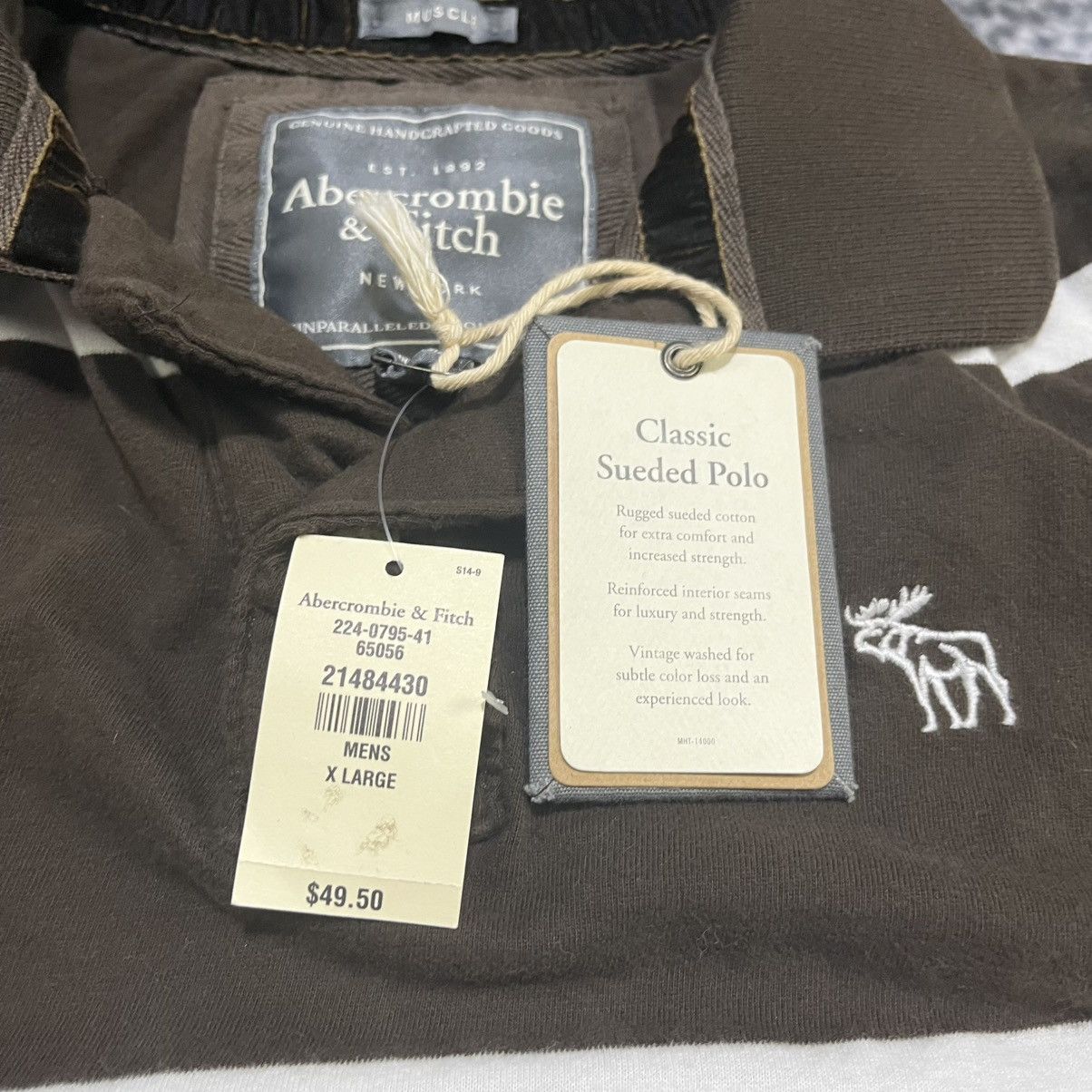 Abercrombie & Fitch Vintage Abercrombie & Fitch Muscle Polo Shirt Brown White XL Size US XL / EU 56 / 4 - 7 Thumbnail
