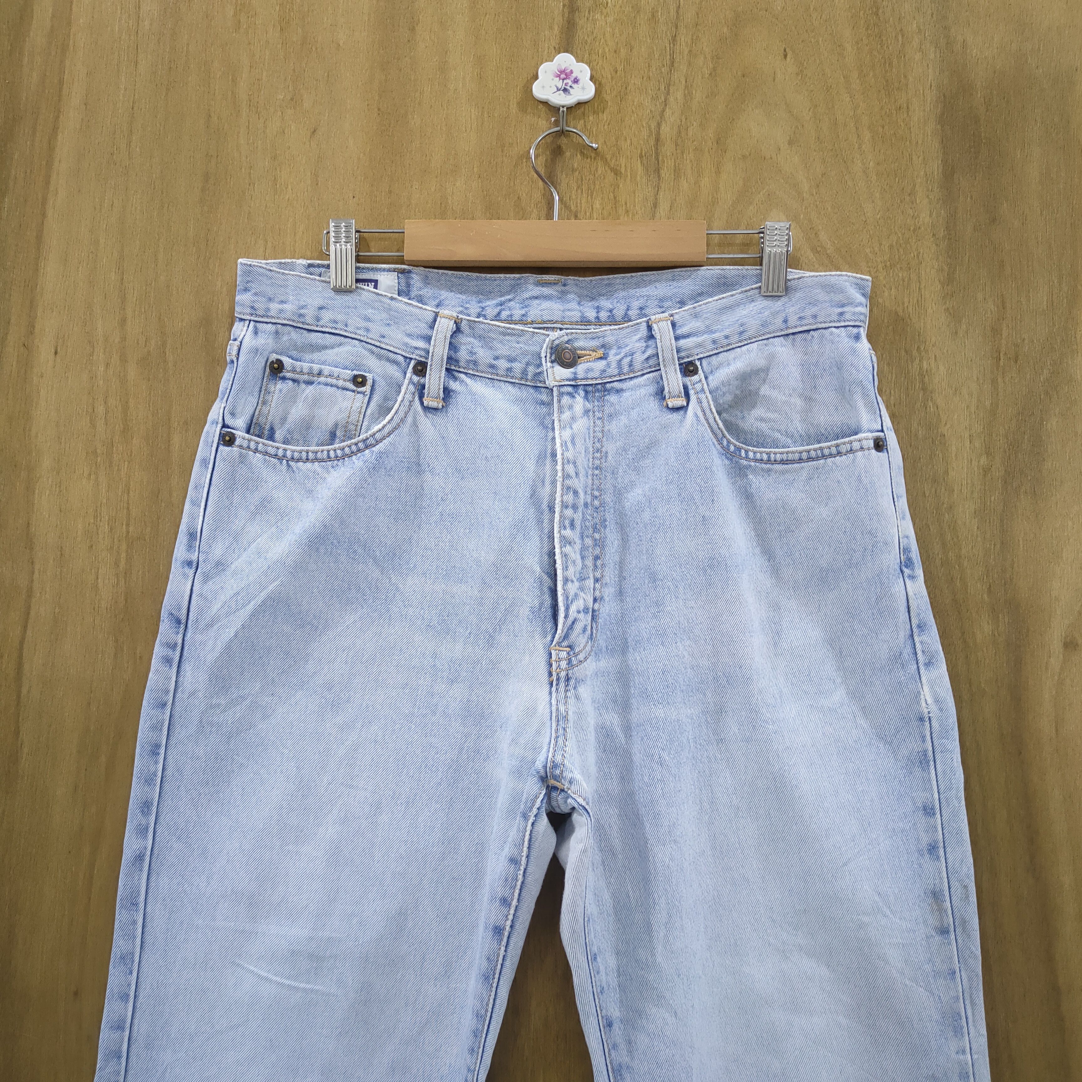 Edwin × StraightFaded × Vintage VINTAGE EDWIN LIGHT BLUE DISTRESSED JEANS DENIM PANTS Size US 34 / EU 50 - 2 Thumbnail