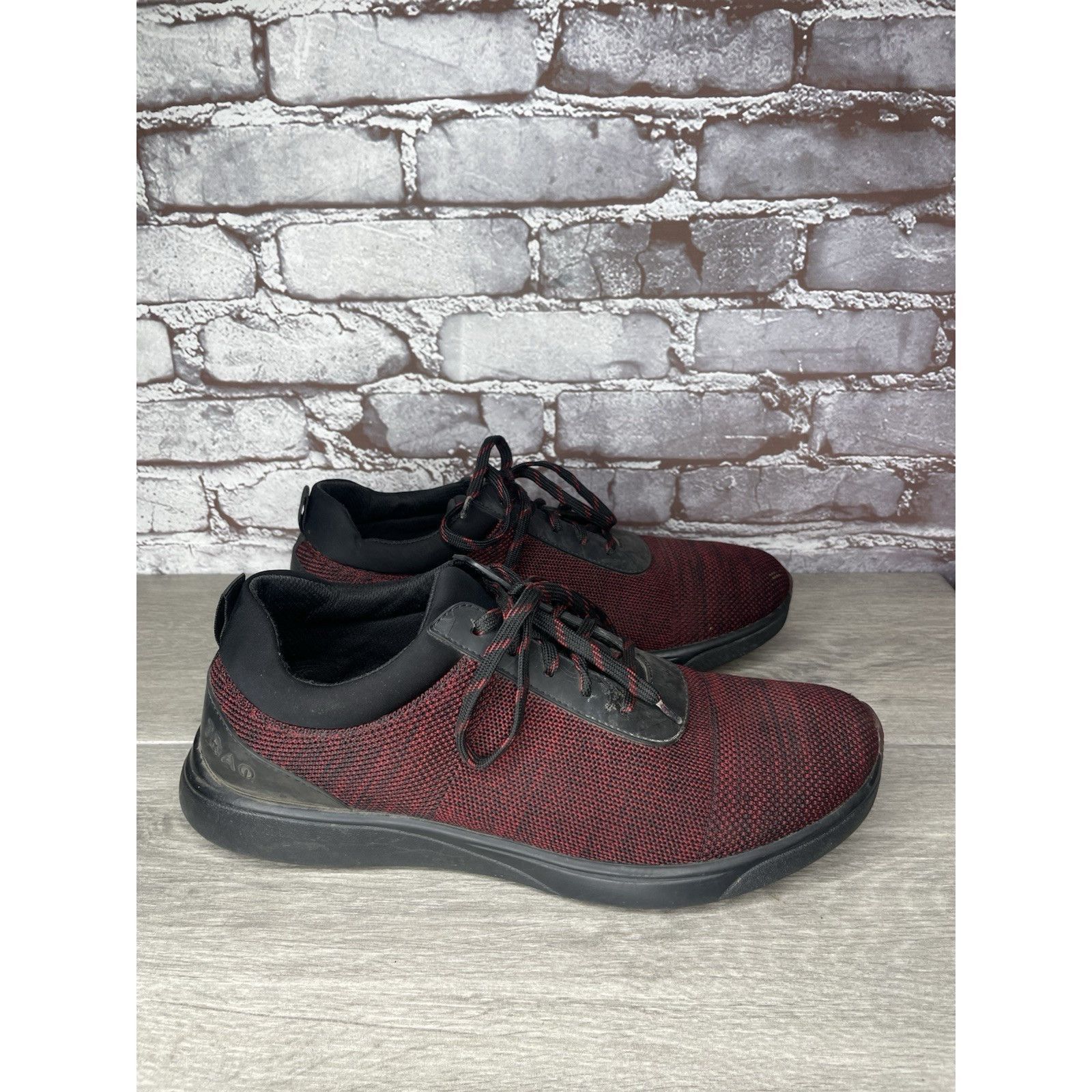 Allegri Alegria Traq Burgundy Black Fabric Lace Up Athletic Casual S Size US 11.5 / EU 44-45 - 12 Thumbnail