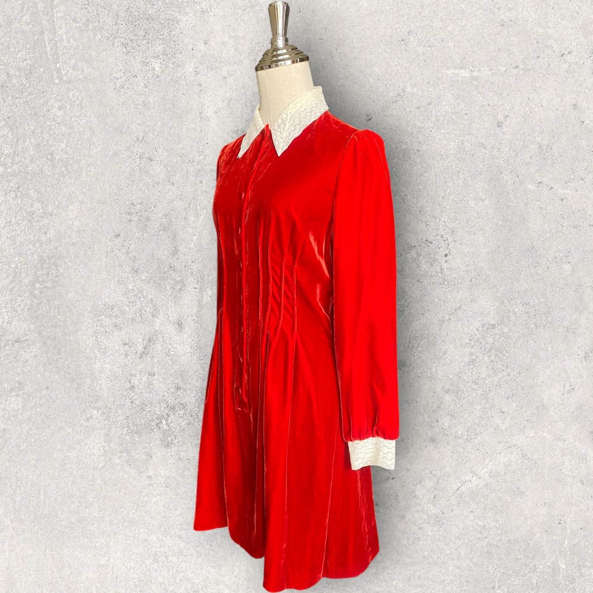 Dior Pre Fall 2017 Red Velour Dress Size S / US 4 / IT 40 - 7 Thumbnail