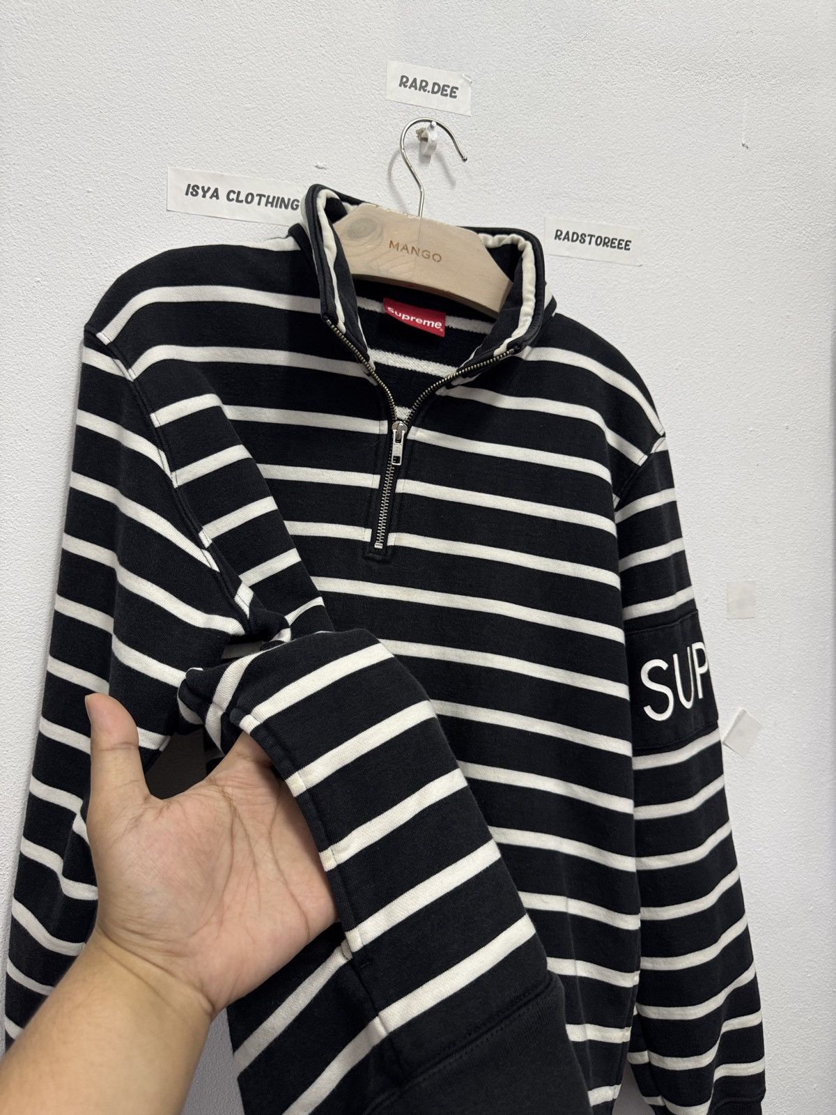 Supreme Supreme Stripe Halfzipper Sweatshirt Size US M / EU 48-50 / 2 - 8 Thumbnail