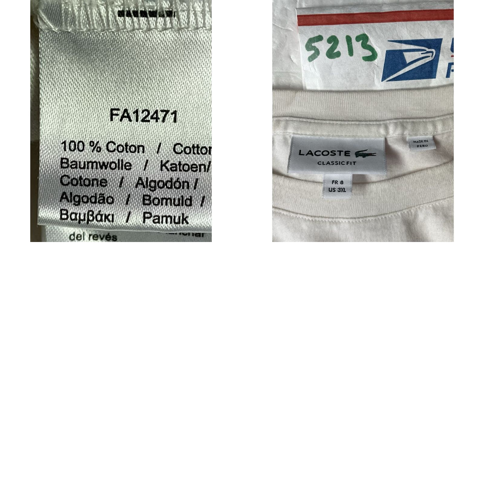 Lacoste Lacoste T-Shirt White 3XL Mens Cotton Shirt FR 8 See Pics Patch Spellout Patch See Pics Mens White 3XL Size US XXL / EU 58 / 5 - 9 Thumbnail