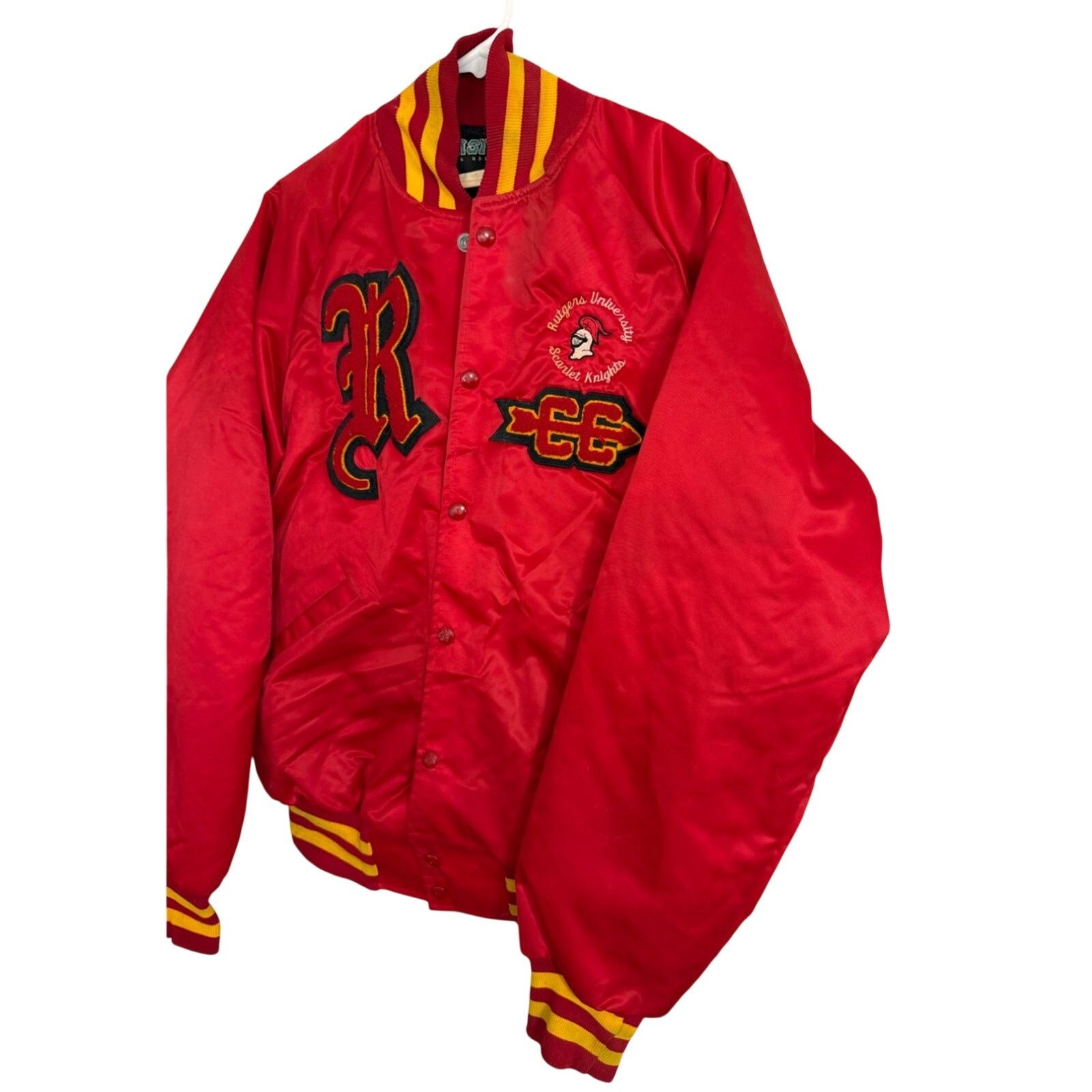 Other Vintage 80s Rutgers CC Varsity Satin Bomber Jacket RARE 1/1 Size US M / EU 48-50 / 2 - 3 Thumbnail