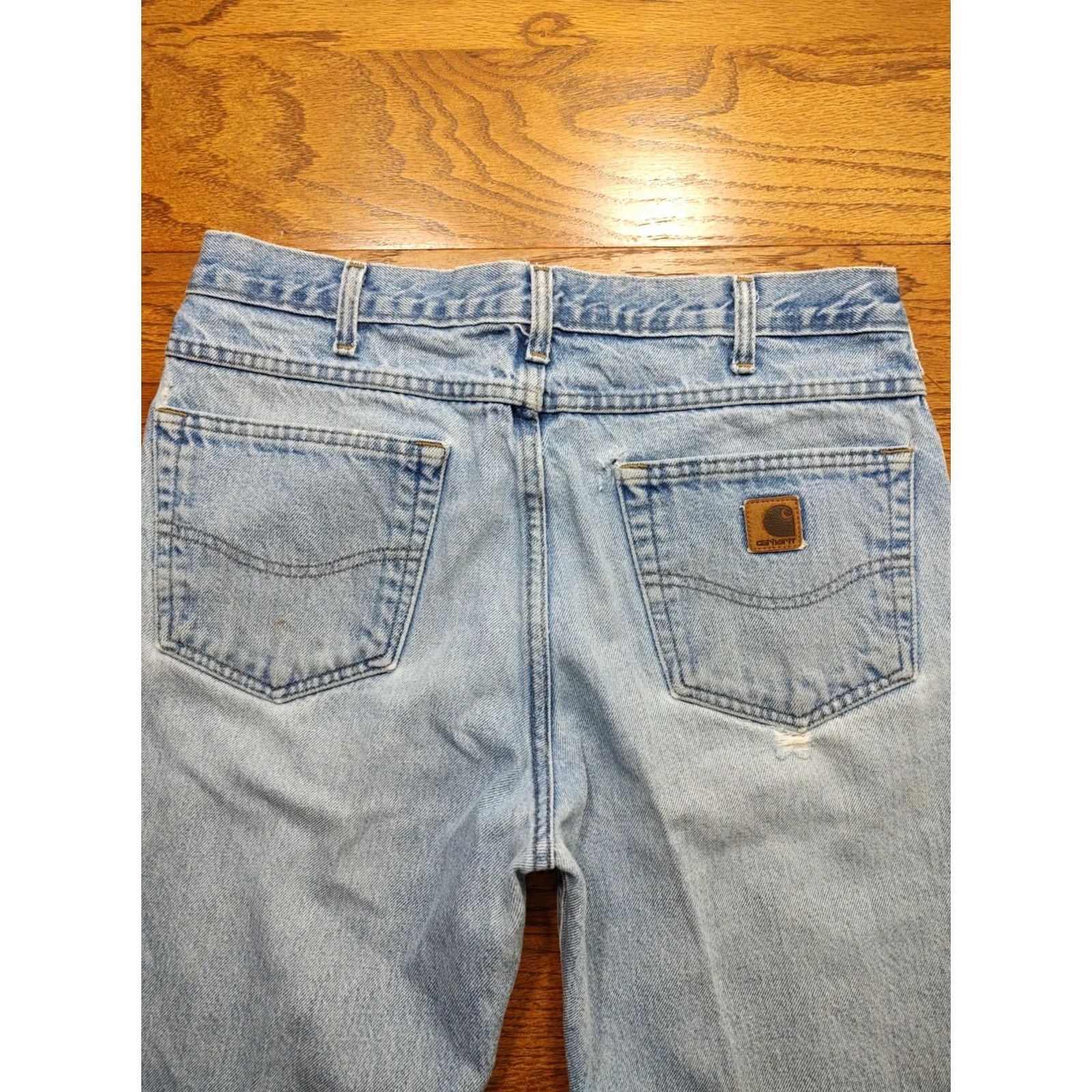 Carhartt VINTAGE Carhartt Jeans B17 32x29.5 Denim 5-Pocket Distressed Grunge Logo Blue Mens Regular Straight 90s USA Mexico Size US 32 / EU 48 - 6 Thumbnail