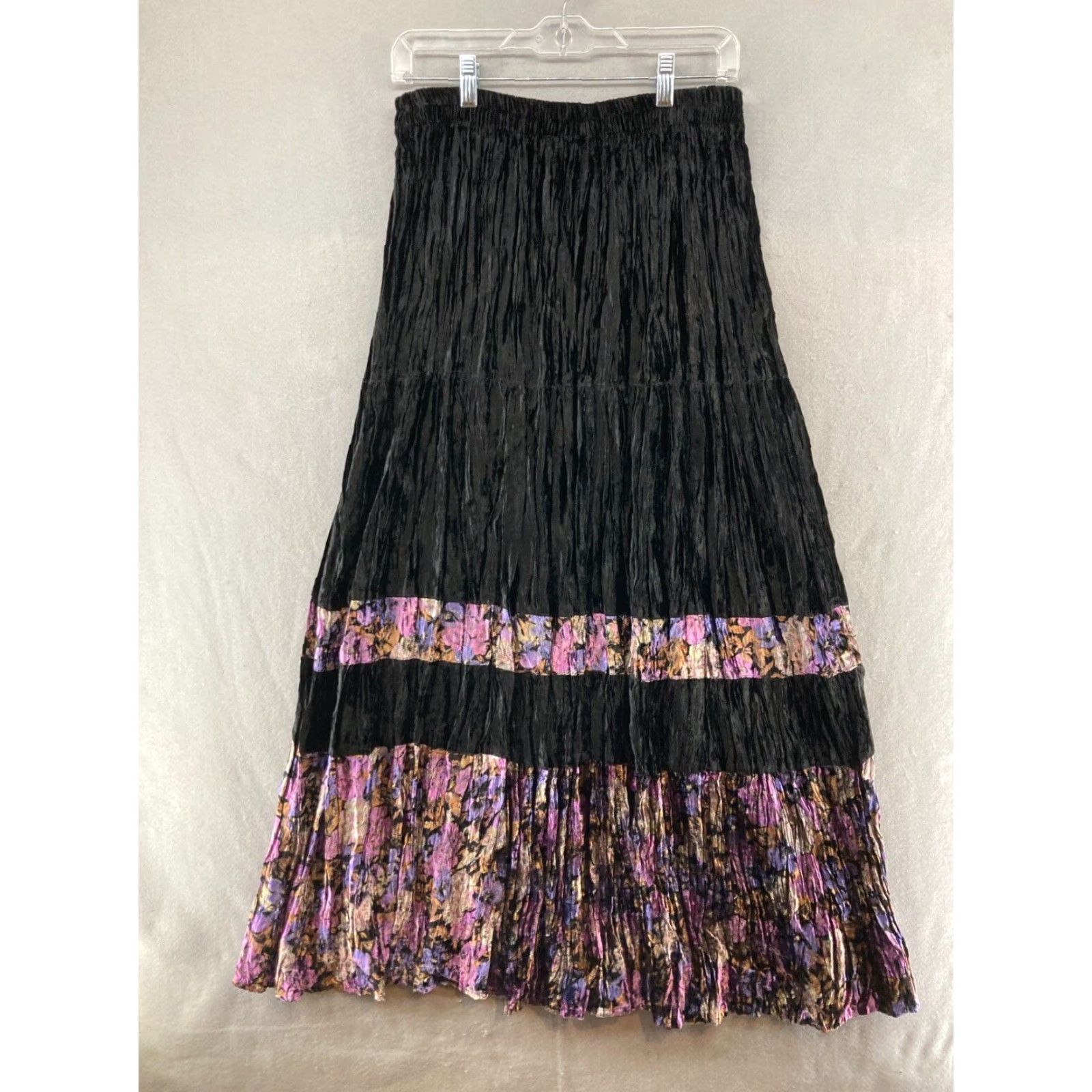 Velvet Vintage Hairston Roberson Women's Maxi Skirt Small Velvet Black 80s 90s Western Casual Size 28" / US 6 / IT 42 - 5 Thumbnail
