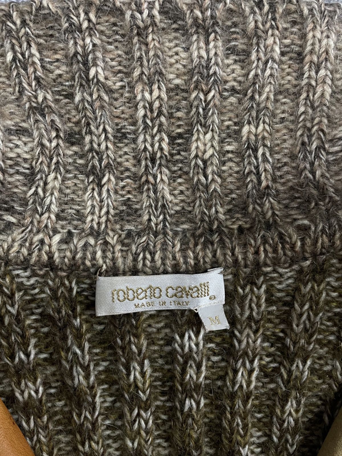 Roberto Cavalli Rare Roberto Cavalli Patchwork Leather Mohair Knit Sweater Size M / US 6-8 / IT 42-44 - 4 Thumbnail