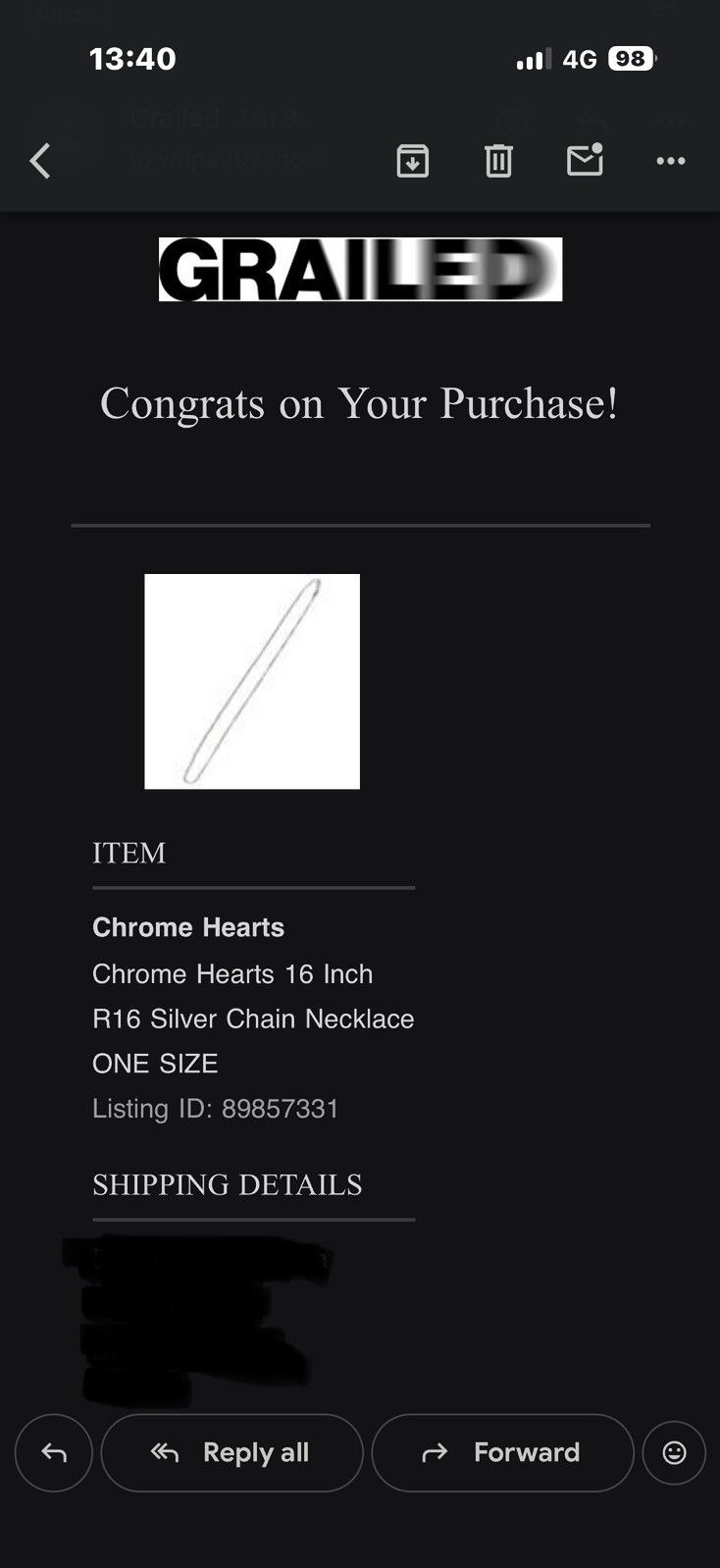 Chrome Hearts Chrome Hearts 16 Inch R16 Silver Chain Necklace Size ONE SIZE - 8 Thumbnail