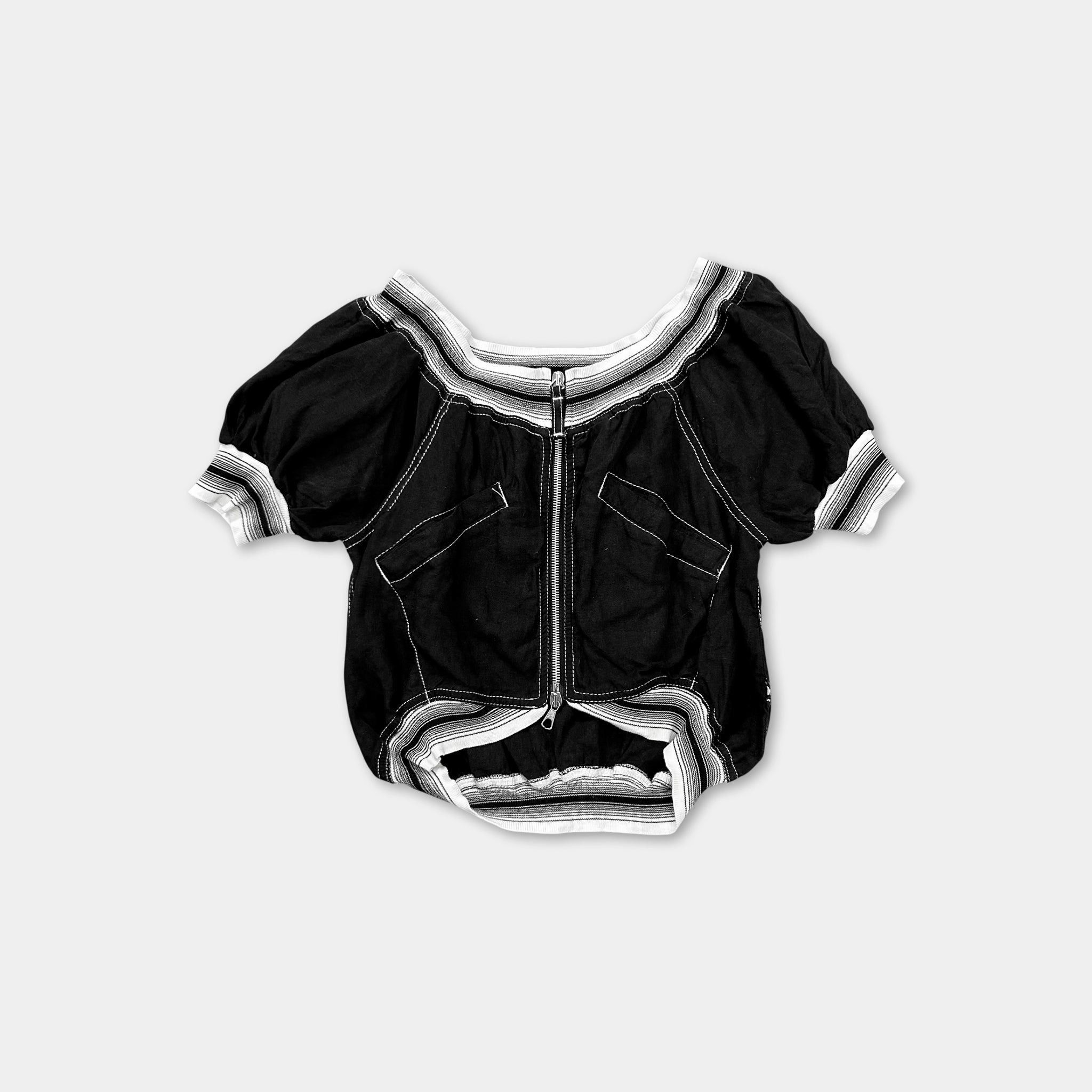 Jean Paul Gaultier Jean Paul Gaultier 90's Classique Zip-Up Puff Sleeve Top Size XS / US 0-2 / IT 36-38 - 1 Thumbnail