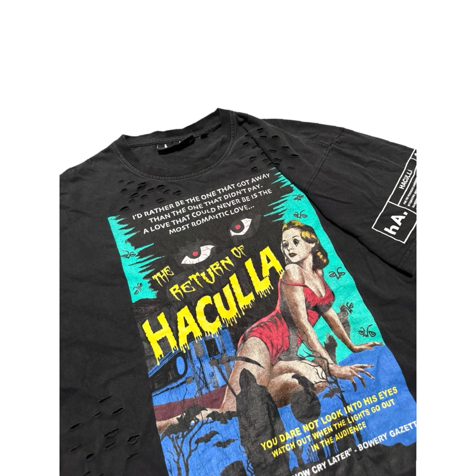 Haculla Haculla "The Return of Haculla" Distressed Graphic T-Shirt Black Men’s M RARE / Streetwear / Cotton / Short Sleeve / Double Sided / Men's T-Shirt Size US M / EU 48-50 / 2 - 7 Thumbnail