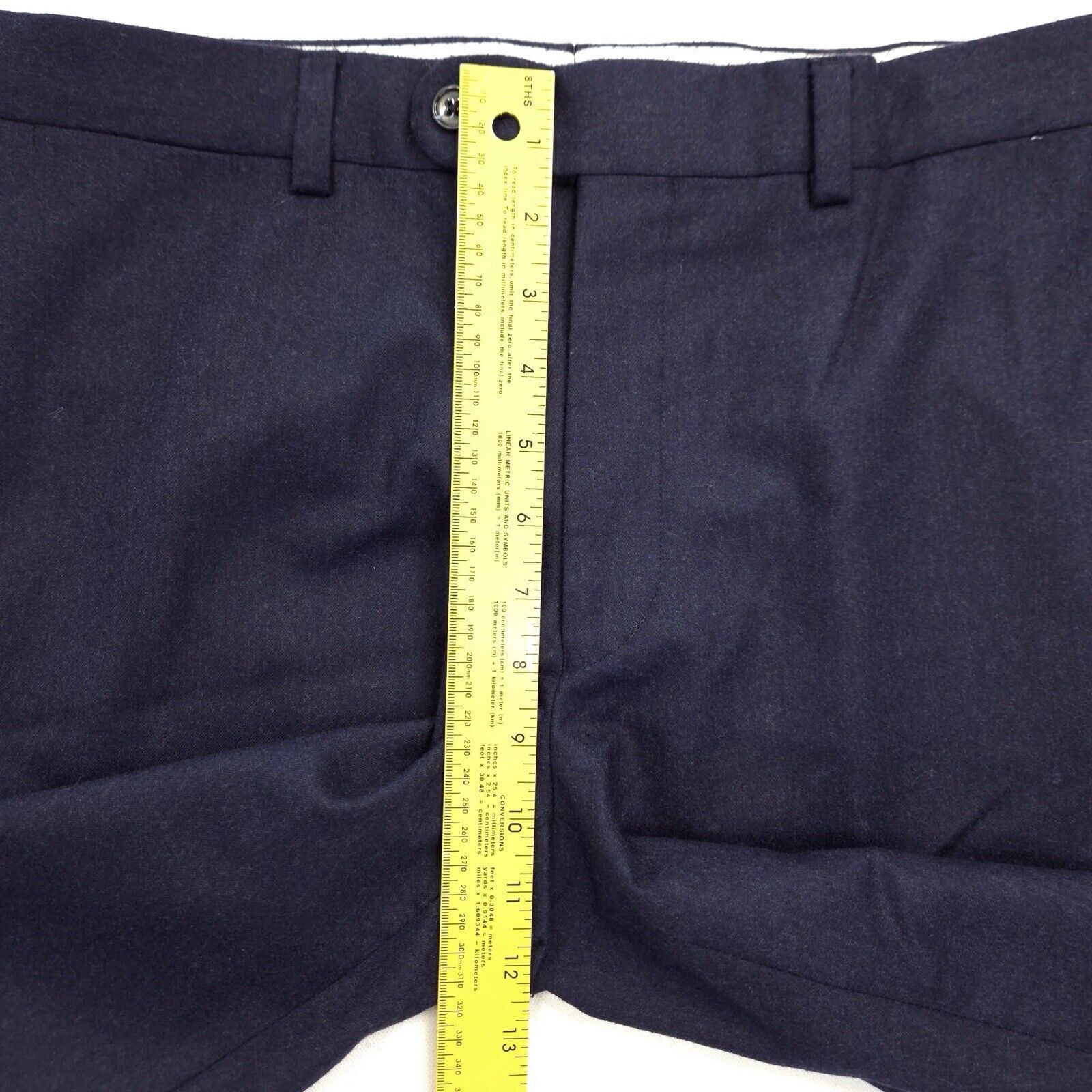 Saks Fifth Avenue Saks Fifth Avenue Kale 100% Wool Dress Pants Mens 34x29 Navy Size US 34 / EU 50 - 3 Thumbnail
