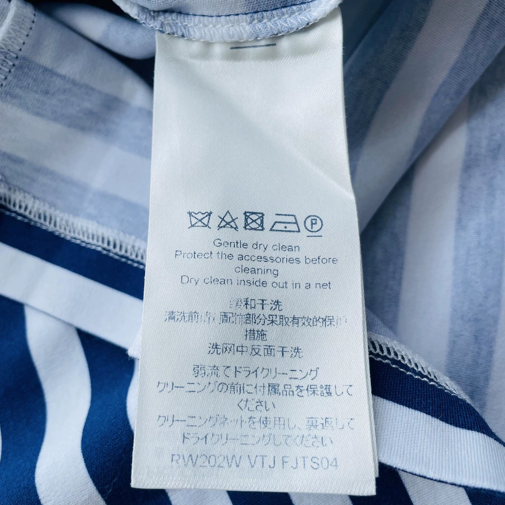 Louis Vuitton LOUIS VUITTON Logo Stripe Women's Blue S LS Long Sleeve Tee Size S / US 4 / IT 40 - 6 Thumbnail