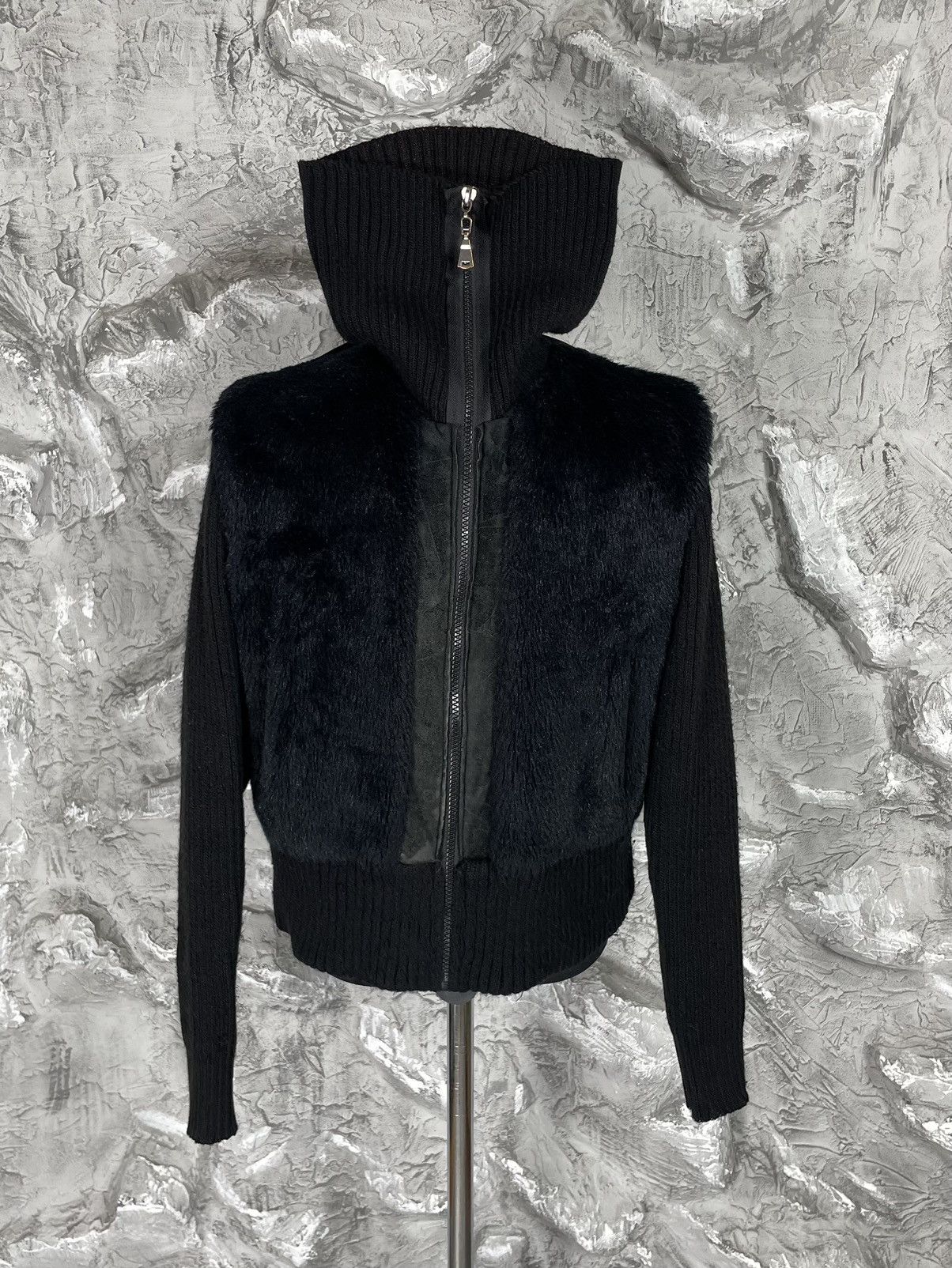 Hysteric Glamour × If Six Was Nine × Japanese Brand 2000s Y2K Fur Knit Zip Jacket Hysteric LGB Japanese Style Size US S / EU 44-46 / 1 - 4 Thumbnail