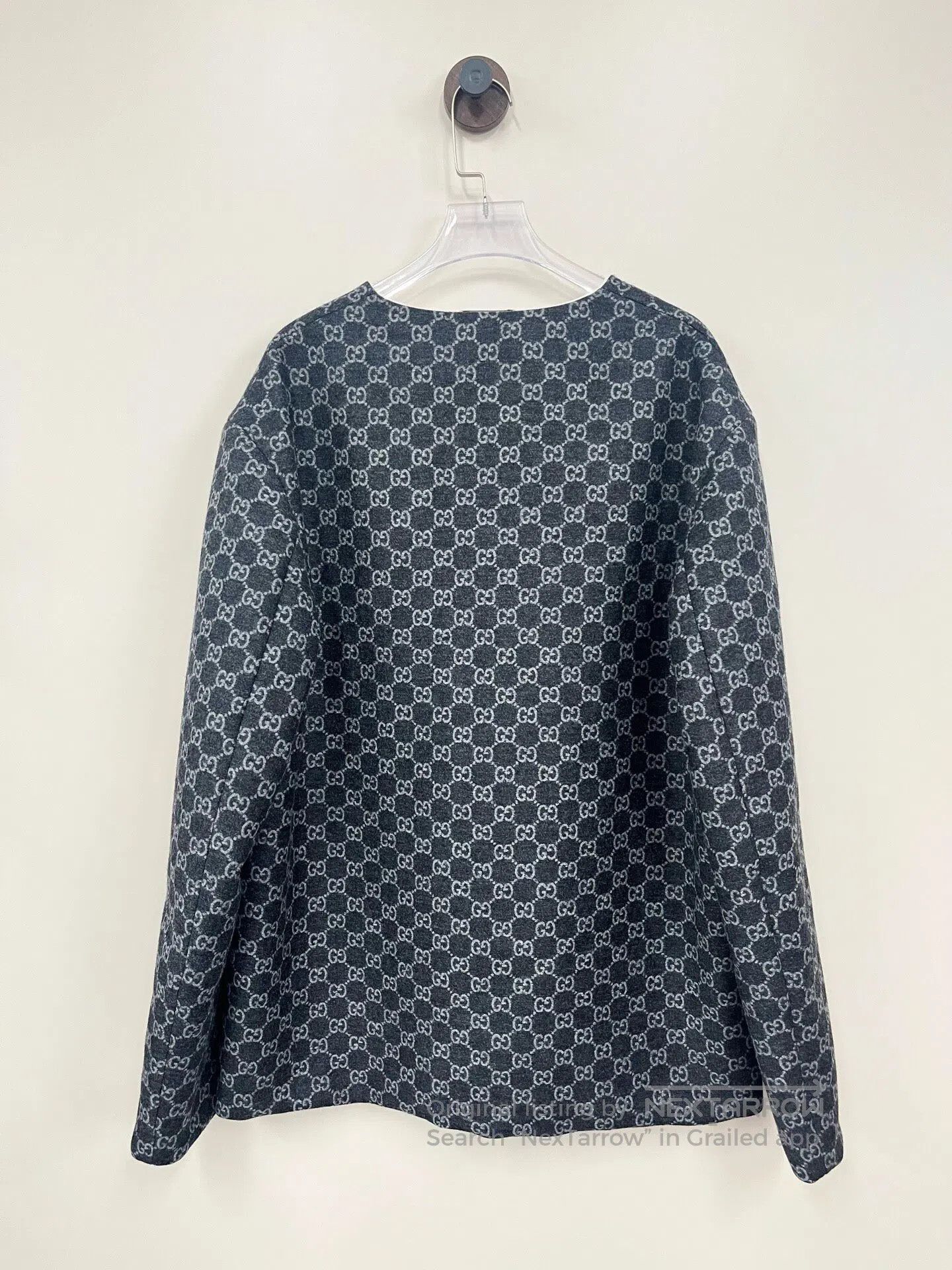 Gucci Guicci Gray Double G All-over Printed Single-breasted Long Size US M / EU 48-50 / 2 - 2 Thumbnail