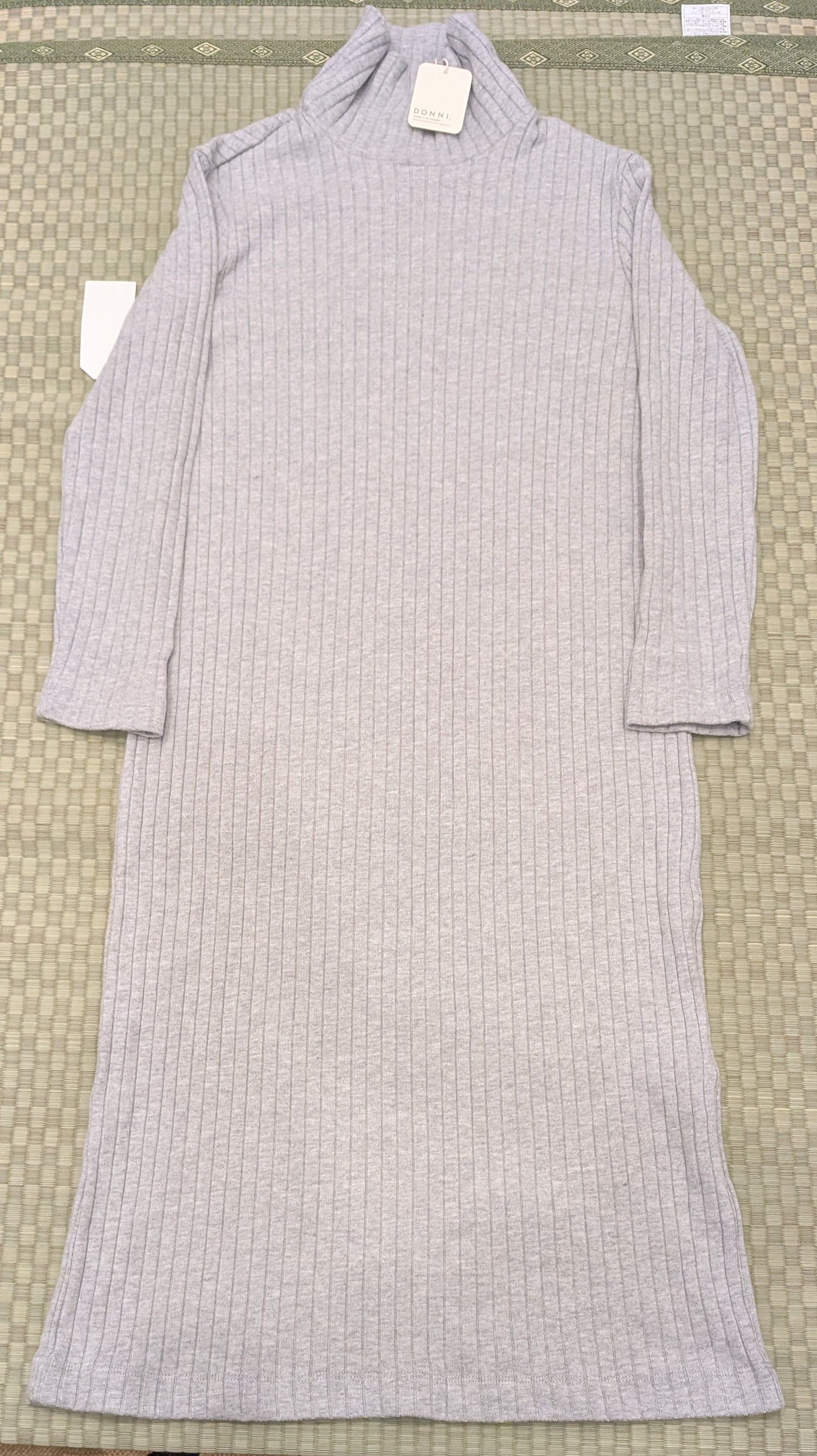 DONNI. NWT Donnie The Sweater Rib Turtleneck Dress Light Gray Size S / US 4 / IT 40 - 1 Thumbnail