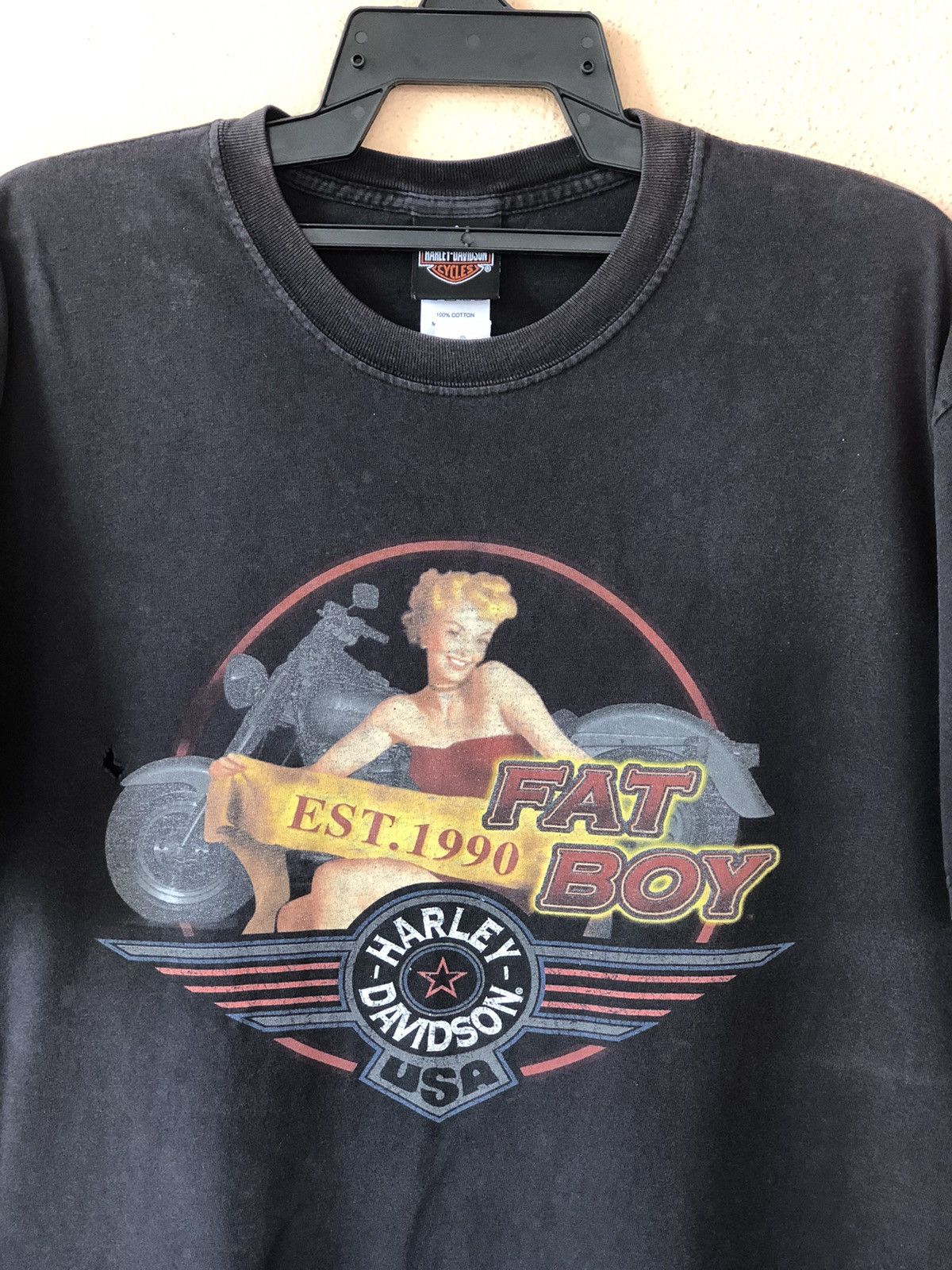 Harley Davidson × Vintage Vintage Harley Davidson Fat Boy Tee Size US L / EU 52-54 / 3 - 2 Thumbnail
