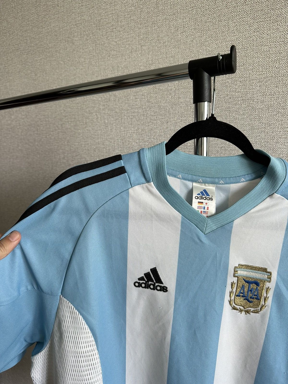 Adidas 2002 Adidas Argentina National Team Vintage Home Jersey Size US L / EU 52-54 / 3 - 5 Thumbnail
