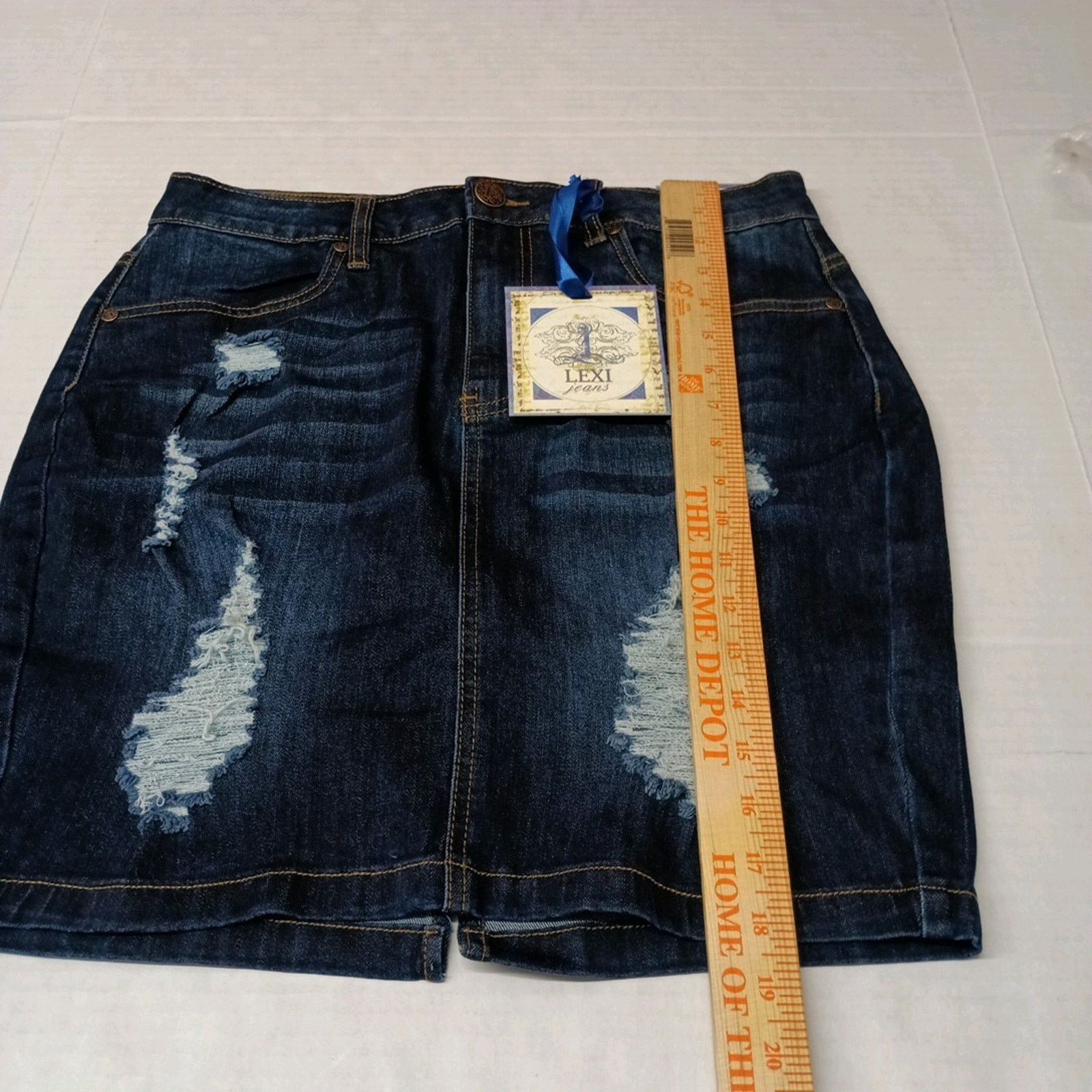 Other Lexi Jeans Skirt Women's 12 Distressed Denim Pencil Straight Size 34" / US 12 / IT 48 - 2 Thumbnail