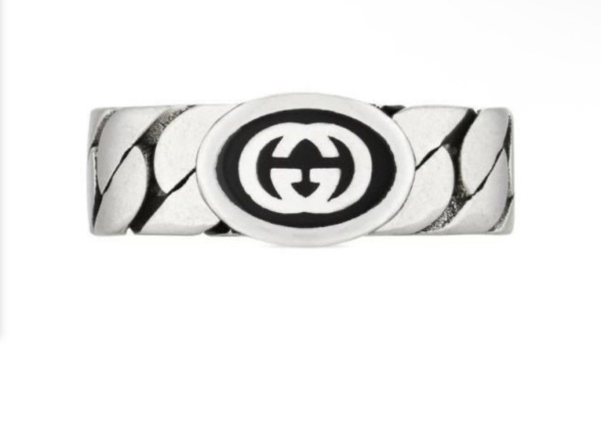 Gucci Gucci Sterling Silver Interlocking Ring Ag 925 678656 Size ONE SIZE - 2 Thumbnail