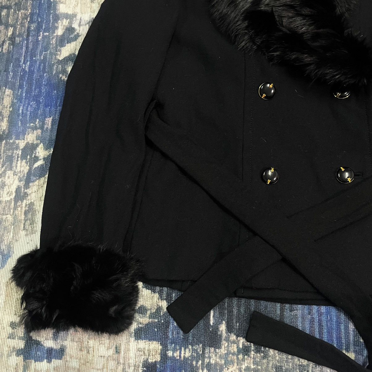 14th Addiction S.R. Gall Tokyo Gothic Punk Fur Coat Button Rick Owens Style Size XS / US 0-2 / IT 36-38 - 6 Thumbnail