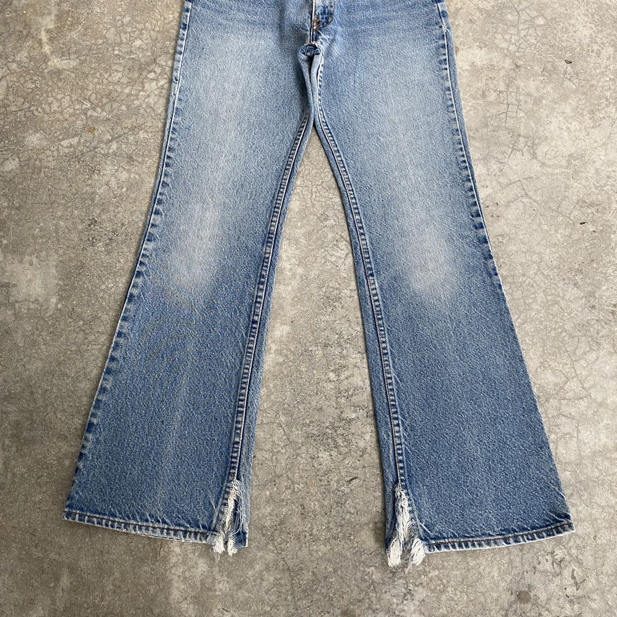 Vintage 70’s Levis 517 Faded Blue Distressed Flared Jeans