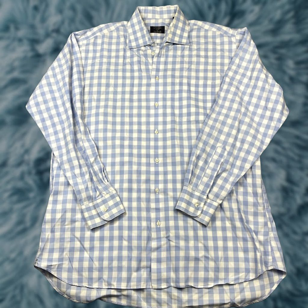 Vintage Gitman Bros Shirt Mens L Blue Button Up USA Made Gingham Check Regular Fit Long Sleeve Size US L / EU 52-54 / 3 - 1 Thumbnail