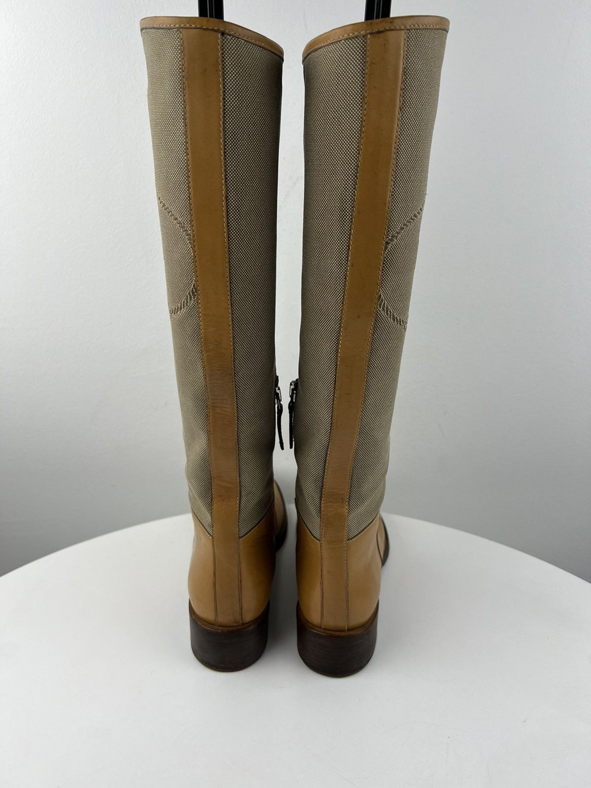 Prada PRADA MILANO Boots Leather Riding Tall Shoes Jacquard Logo Size US 6 / IT 36 - 13 Thumbnail