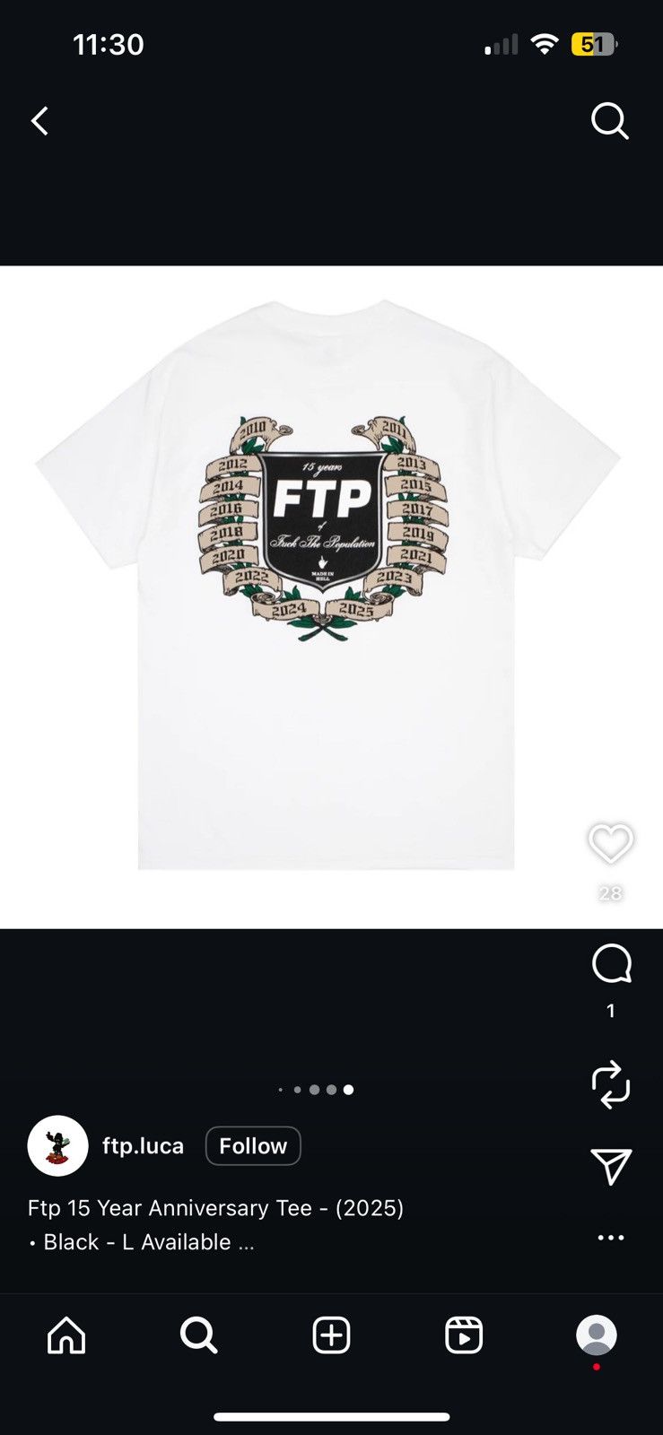 Fuck The Population FTP 15 Year Anniversary Tee White Size US XL / EU 56 / 4 - 3 Thumbnail