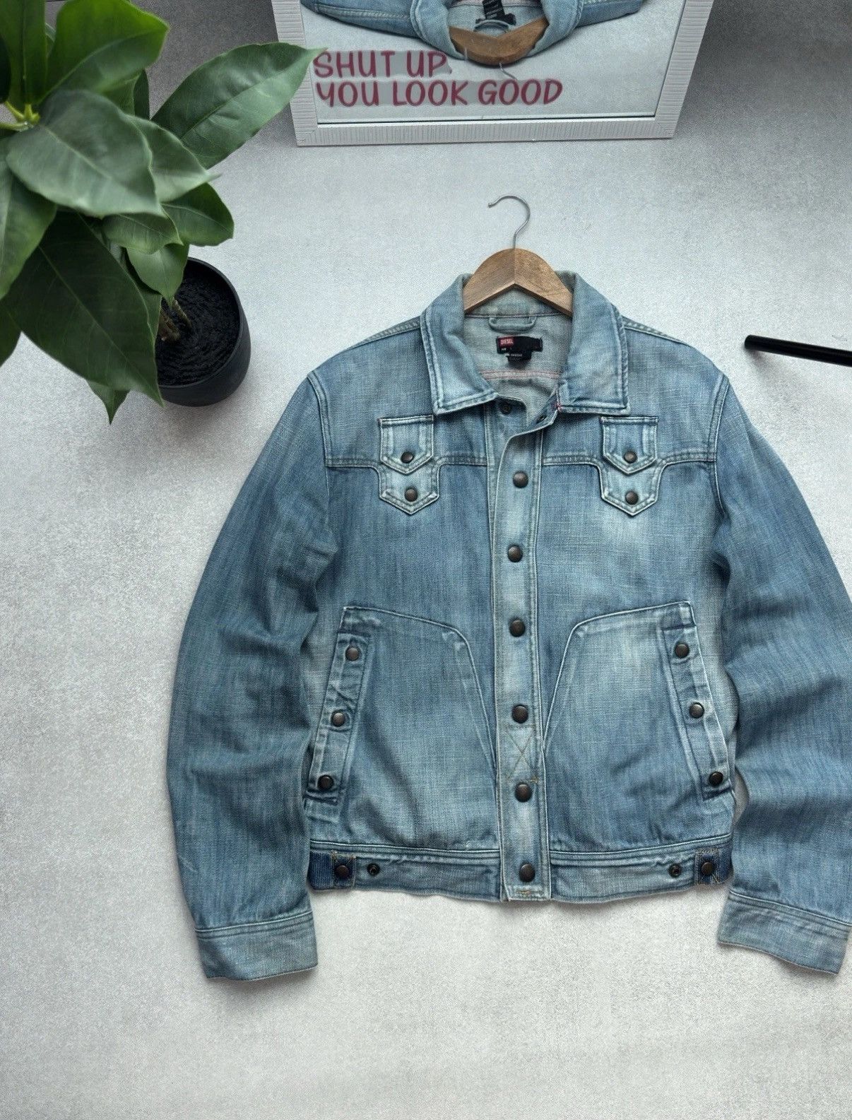 Diesel Vintage Diesel 90s Denim Jeans Logo Button Up Blue Jacket Size US L / EU 52-54 / 3 - 2 Thumbnail