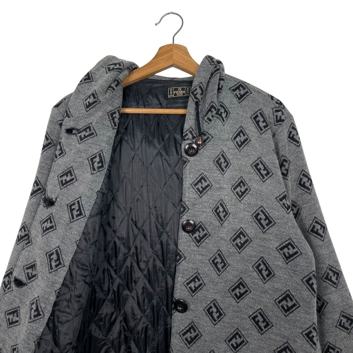 Fendi Vintage Fendi Monogram Hooded Wool Coat Size M / US 6-8 / IT 42-44 - 11 Thumbnail