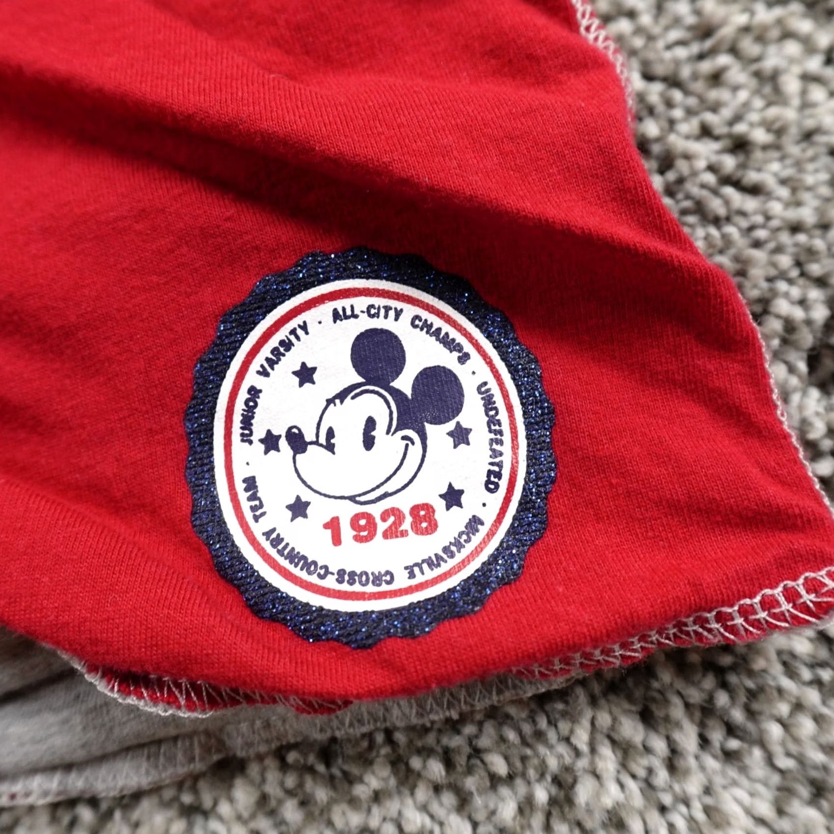 Disney Disney Shorts Womens L Red Gray Mickey Mouse High Rise Sweat Drawstring Y2K Size 36" / US 14 / IT 50 - 2 Thumbnail
