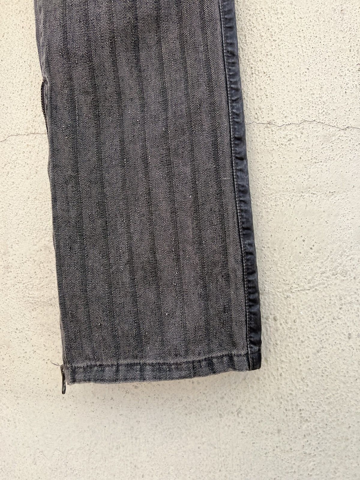 Kiminori Morishita Vintage Halb Japan Faded Border Stripe HBT Hem Flare Pant Size US 31 - 14 Thumbnail