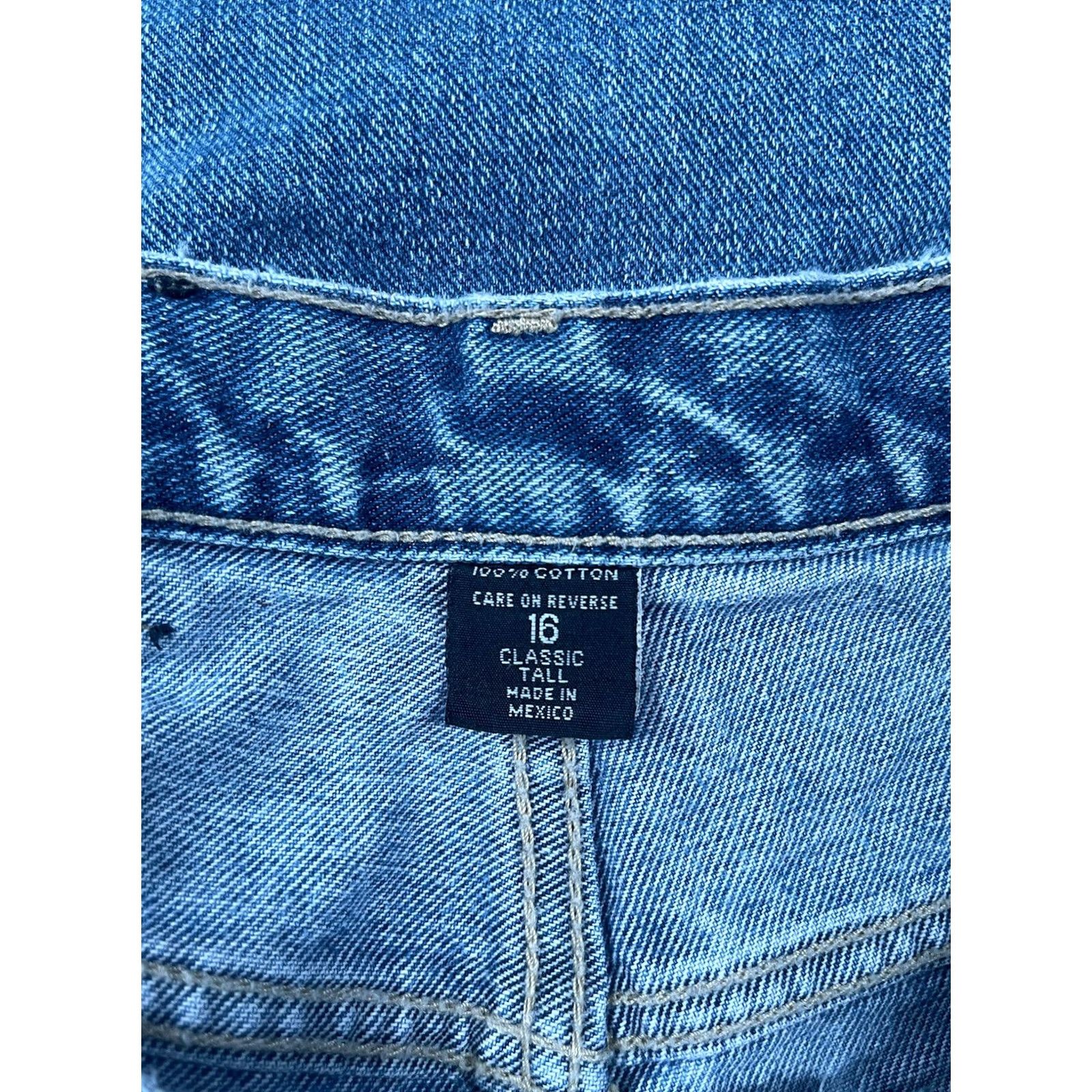 Sea New York New York Jeans Jeans High Rise Classic Fit Blue Wash 16 Tall Womens 100% Cotton Denim Long Straight Jeans Size 38" / US 16 / IT 52 - 7 Thumbnail