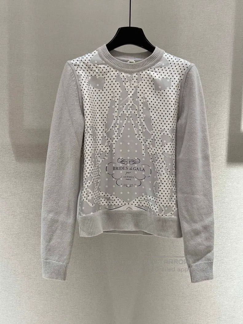 Hermes Athleisure style twillaine silk cashmere crewneck s
